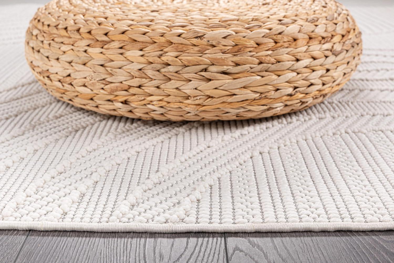 image:imageCAMILSON Micro Loop Rug 5x7 Modern Luxury Geometric Arch Area Rugs Soft High and Low Pile Stain Resistant EasyCleaning NonShedding for Living Room Office Indoor Carpet 5 x 7 WhiteGy3 White