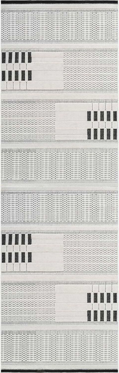 image:imageCAMILSON Micro Loop Rug 5x7 Modern Luxury Geometric Arch Area Rugs Soft High and Low Pile Stain Resistant EasyCleaning NonShedding for Living Room Office Indoor Carpet 5 x 7 WhiteModern White