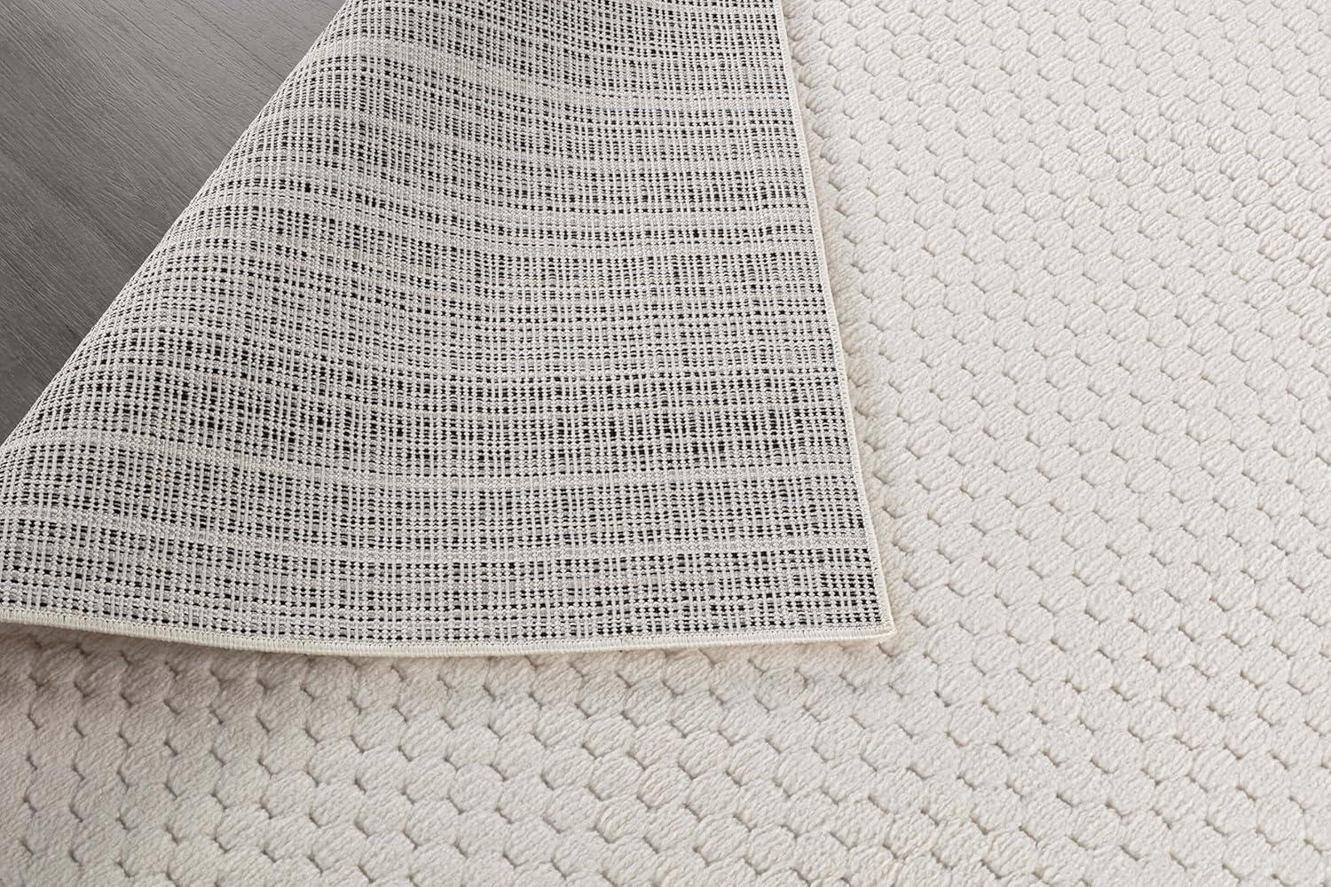 image:imageCAMILSON Micro Loop Rug 5x7 Modern Luxury Geometric Arch Area Rugs Soft High and Low Pile Stain Resistant EasyCleaning NonShedding for Living Room Office Indoor Carpet 5 x 7 WhitePebble White