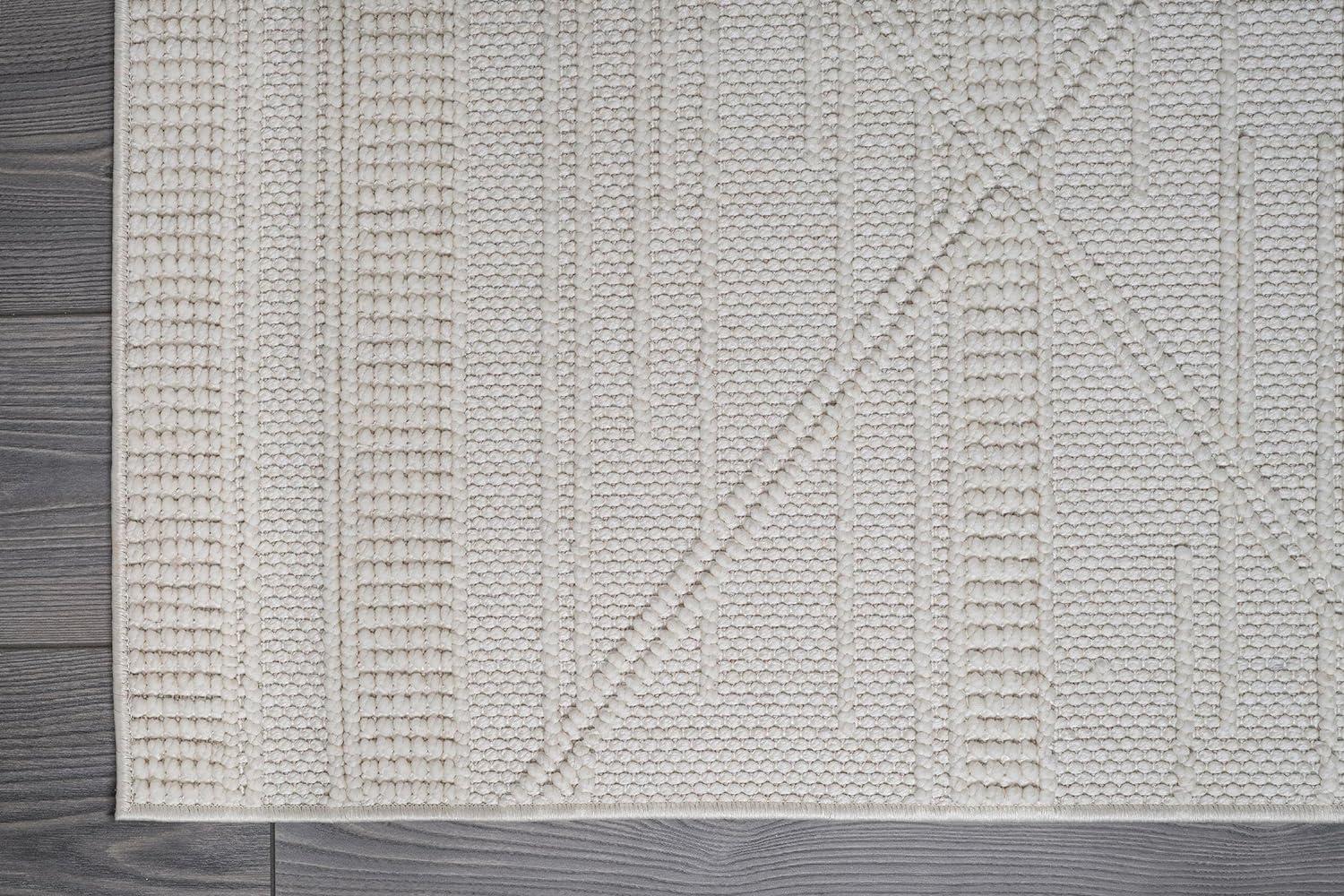 image:imageCAMILSON Micro Loop Rug 5x7 Modern Luxury Geometric Arch Area Rugs Soft High and Low Pile Stain Resistant EasyCleaning NonShedding for Living Room Office Indoor Carpet 5 x 7 WhiteGy1 White