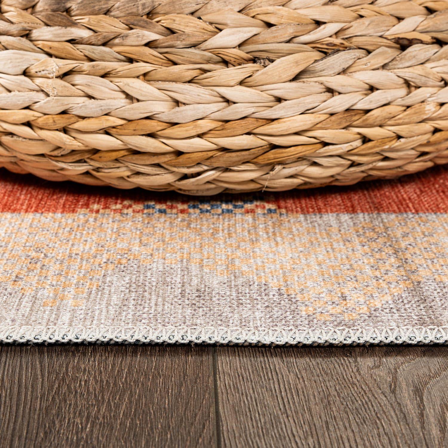image:imageCAMILSON Printed Living Room Rugs Oriental Retro Traditional Area Rug 5x7 NonShedding Ultra Thin Super Strong Stain Resistant Indoor Carpet for Hallway Kitchen Office 5 x 7 Multicolor