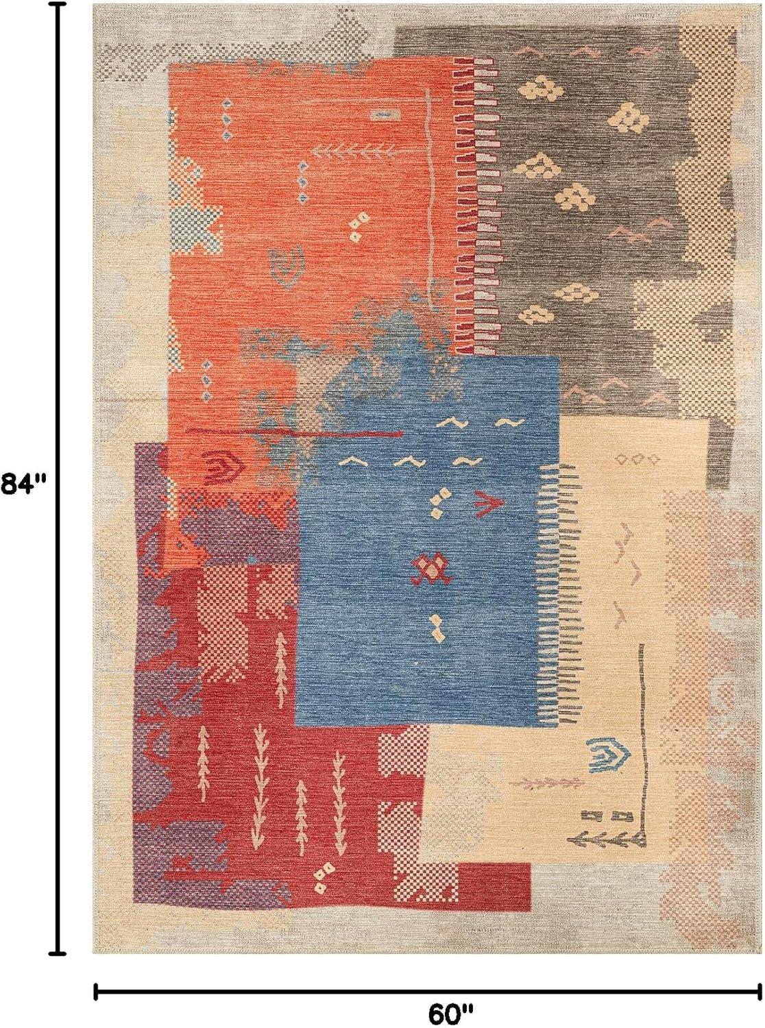 image:imageCAMILSON Printed Living Room Rugs Oriental Retro Traditional Area Rug 5x7 NonShedding Ultra Thin Super Strong Stain Resistant Indoor Carpet for Hallway Kitchen Office 5 x 7 Multicolor