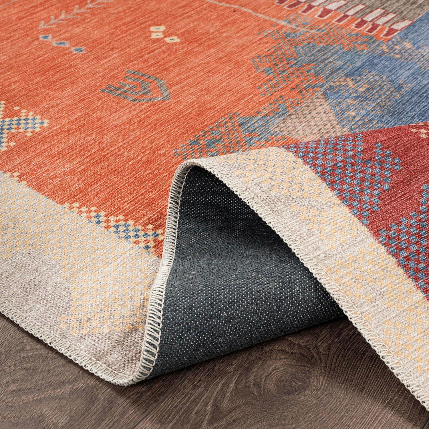image:imageCAMILSON Printed Living Room Rugs Oriental Retro Traditional Area Rug 5x7 NonShedding Ultra Thin Super Strong Stain Resistant Indoor Carpet for Hallway Kitchen Office 5 x 7 Multicolor