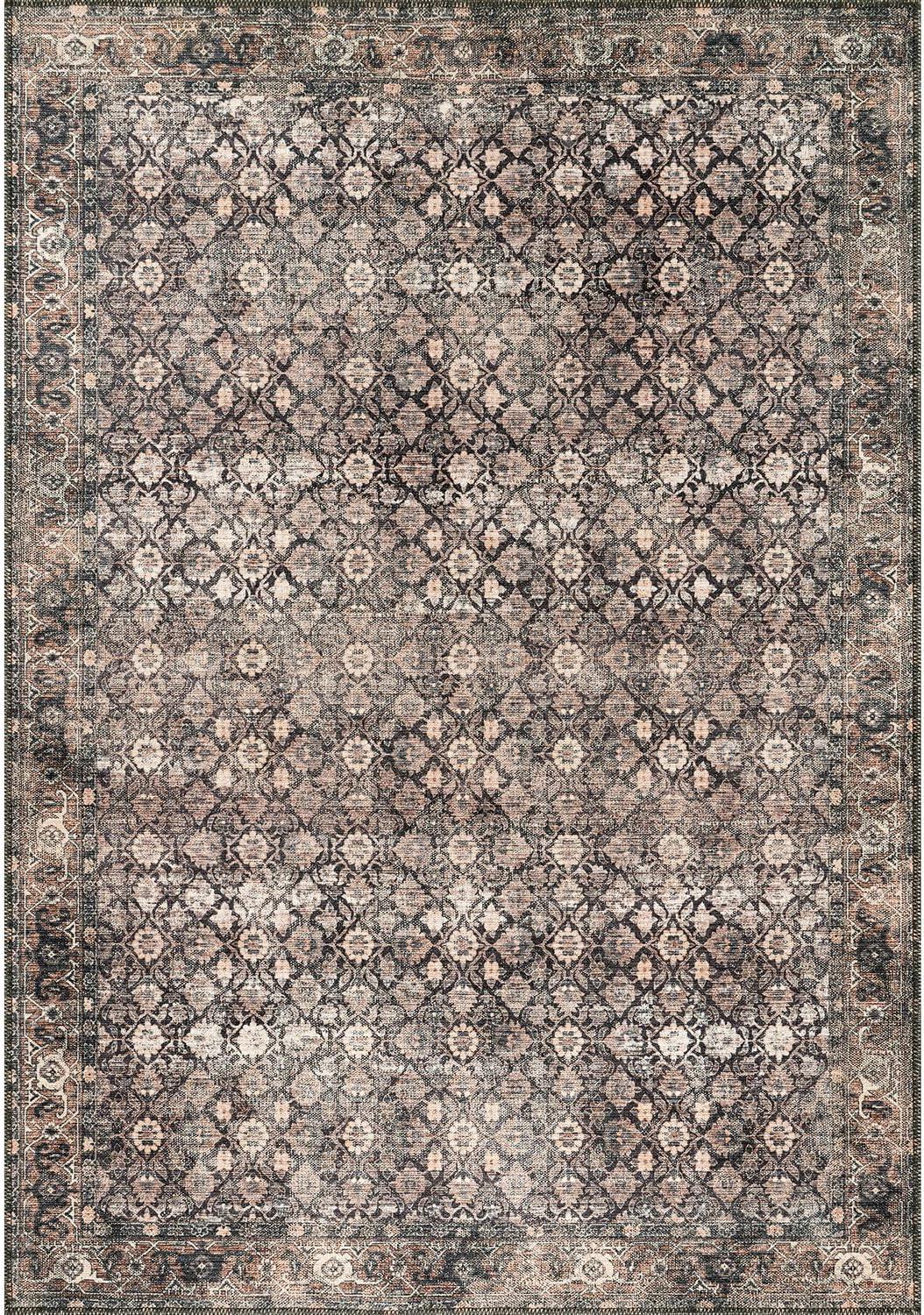 image:imageCAMILSON Printed Living Room Rugs Oriental Retro Vintage Floral Area Rug 5x7 NonShedding Ultra Thin Super Strong Stain Resistant Indoor Carpet for Hallway Kitchen 5 x 7  Wood Beige