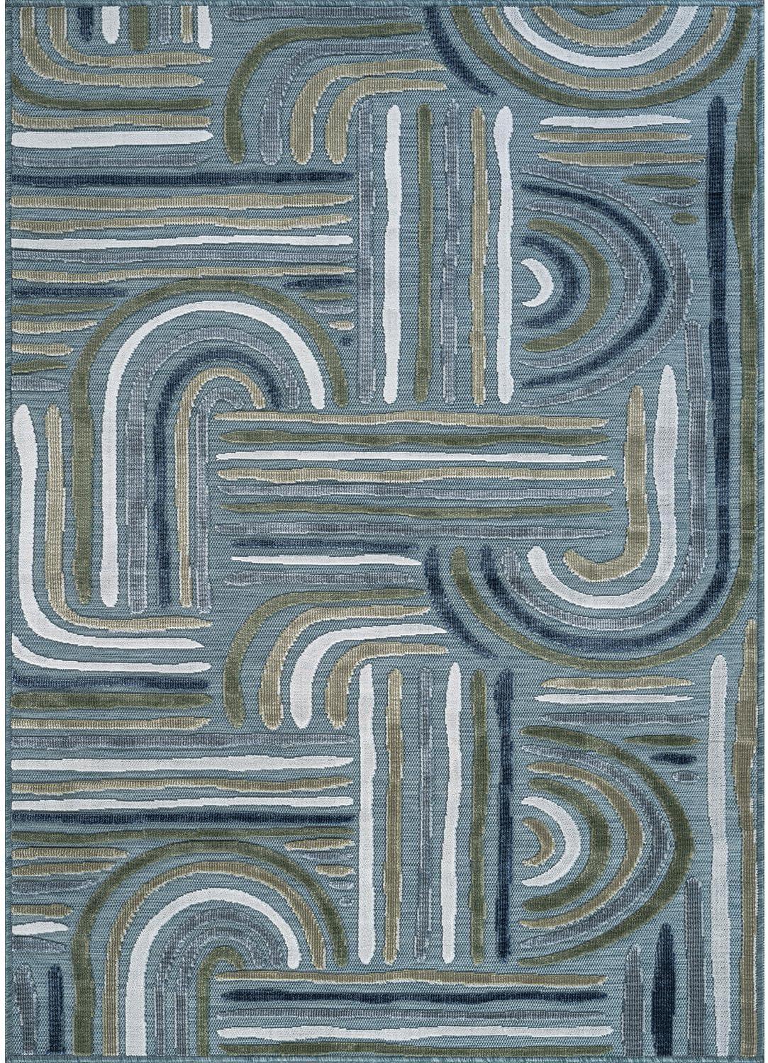 image:imageCAMILSON Runner Outdoor Rugs Oriental Retro Traditional Floral Medallion Area Rug 2x7 NonShedding Stain Resistant Indoor Carpet for Bathroom Hallway Kitchen Office 2 x 7 Beige3004 Aqua