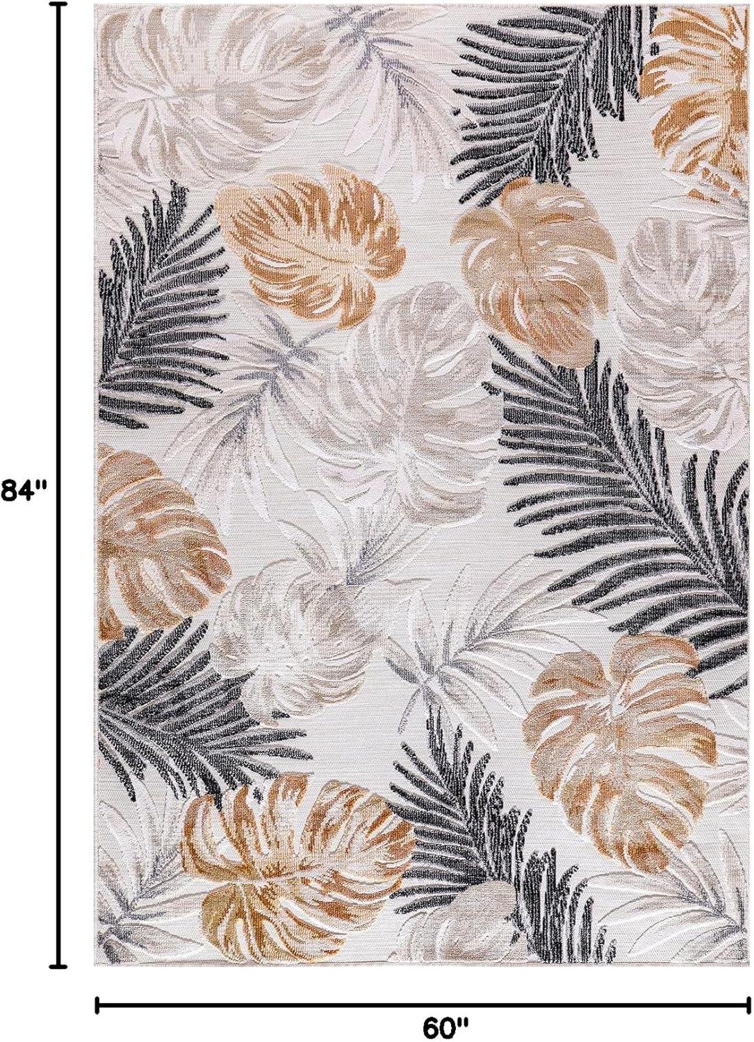 image:imageCAMILSON Runner Outdoor Rugs Oriental Retro Traditional Floral Medallion Area Rug 2x7 NonShedding Stain Resistant Indoor Carpet for Bathroom Hallway Kitchen Office 2 x 7 Beige3002 Yellow