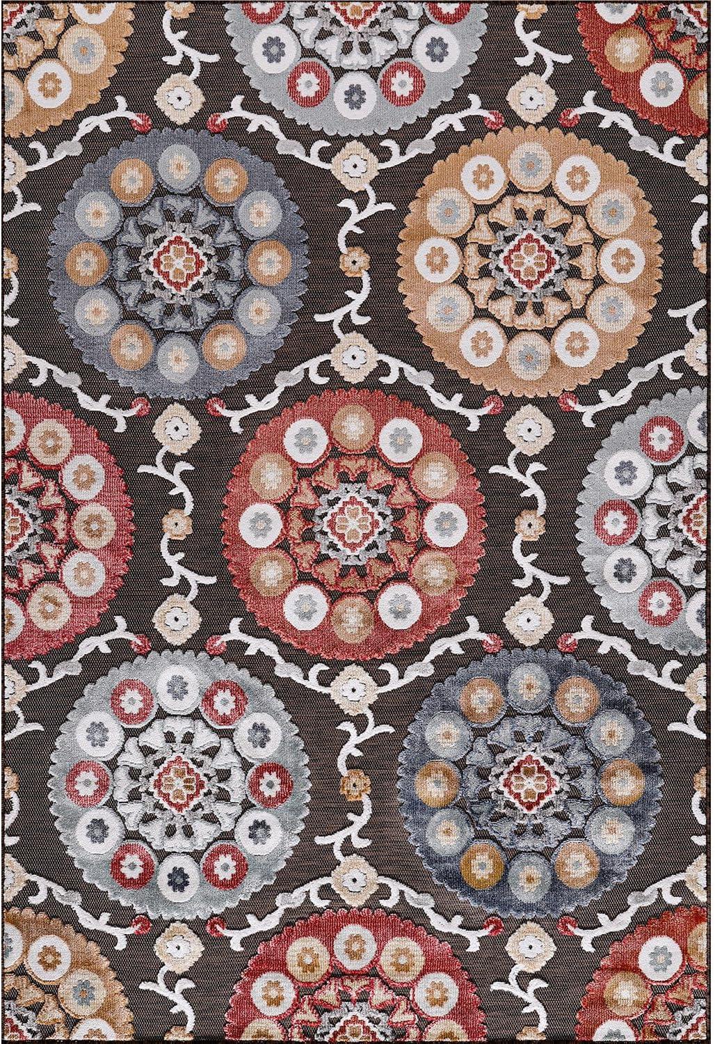 image:imageCAMILSON Runner Outdoor Rugs Oriental Retro Traditional Floral Medallion Area Rug 2x7 NonShedding Stain Resistant Indoor Carpet for Bathroom Hallway Kitchen Office 2 x 7 Beige3003 Brown