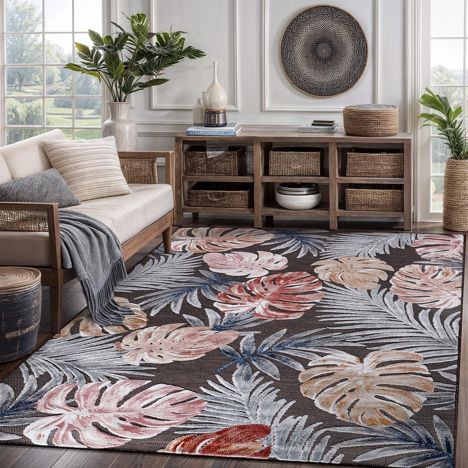 image:imageCAMILSON Runner Outdoor Rugs Oriental Retro Traditional Floral Medallion Area Rug 2x7 NonShedding Stain Resistant Indoor Carpet for Bathroom Hallway Kitchen Office 2 x 7 Beige3002 Brown