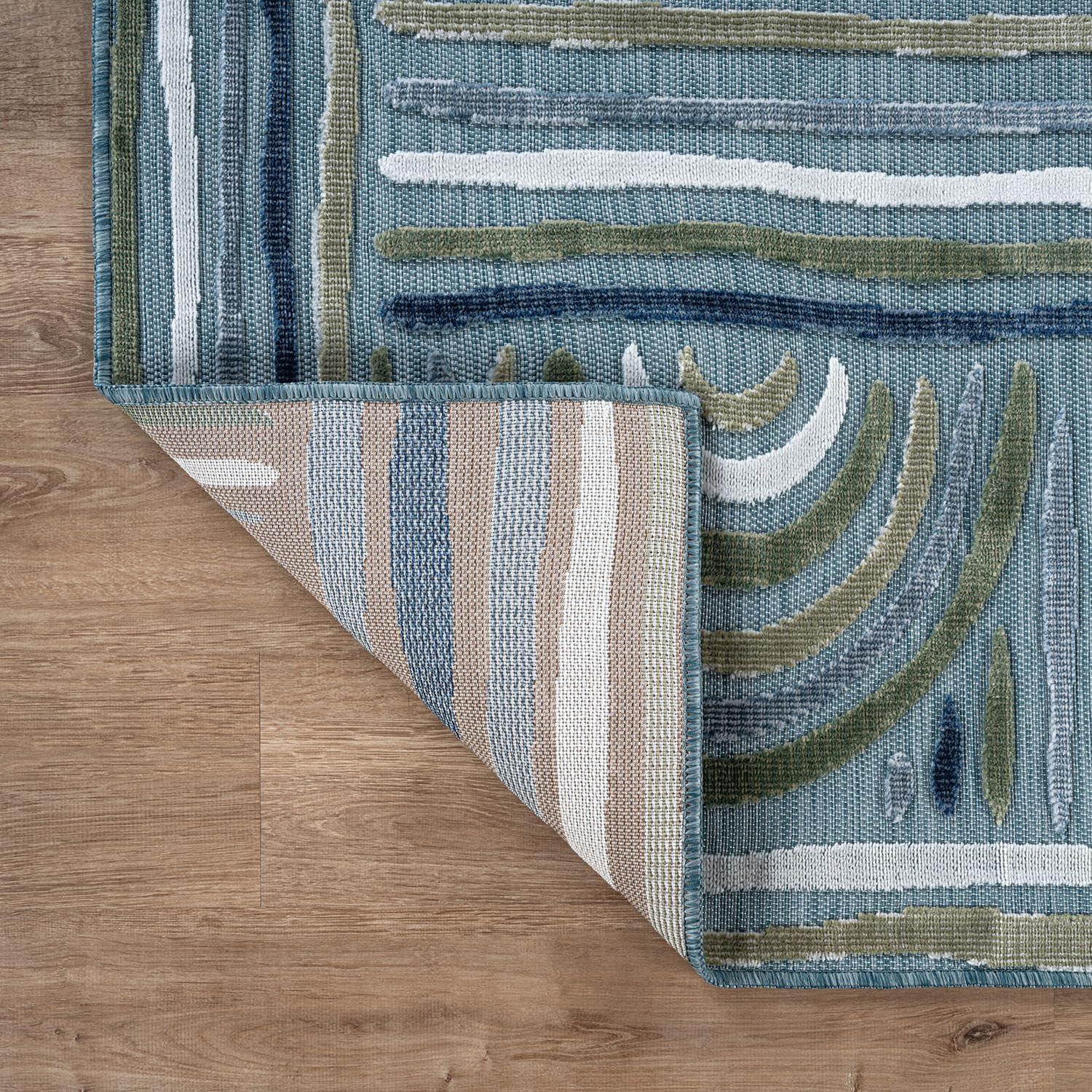 image:imageCAMILSON Runner Outdoor Rugs Oriental Retro Traditional Floral Medallion Area Rug 2x7 NonShedding Stain Resistant Indoor Carpet for Bathroom Hallway Kitchen Office 2 x 7 Beige3004 Aqua
