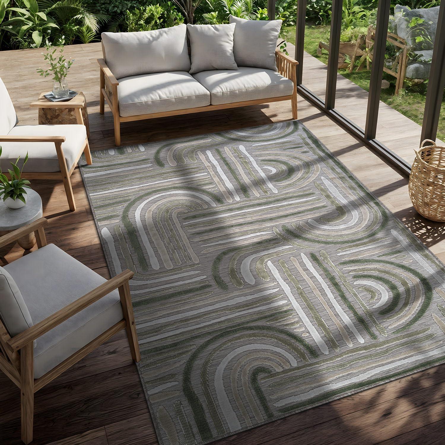 image:imageCAMILSON Runner Outdoor Rugs Oriental Retro Traditional Floral Medallion Area Rug 2x7 NonShedding Stain Resistant Indoor Carpet for Bathroom Hallway Kitchen Office 2 x 7 Beige3004 Beige