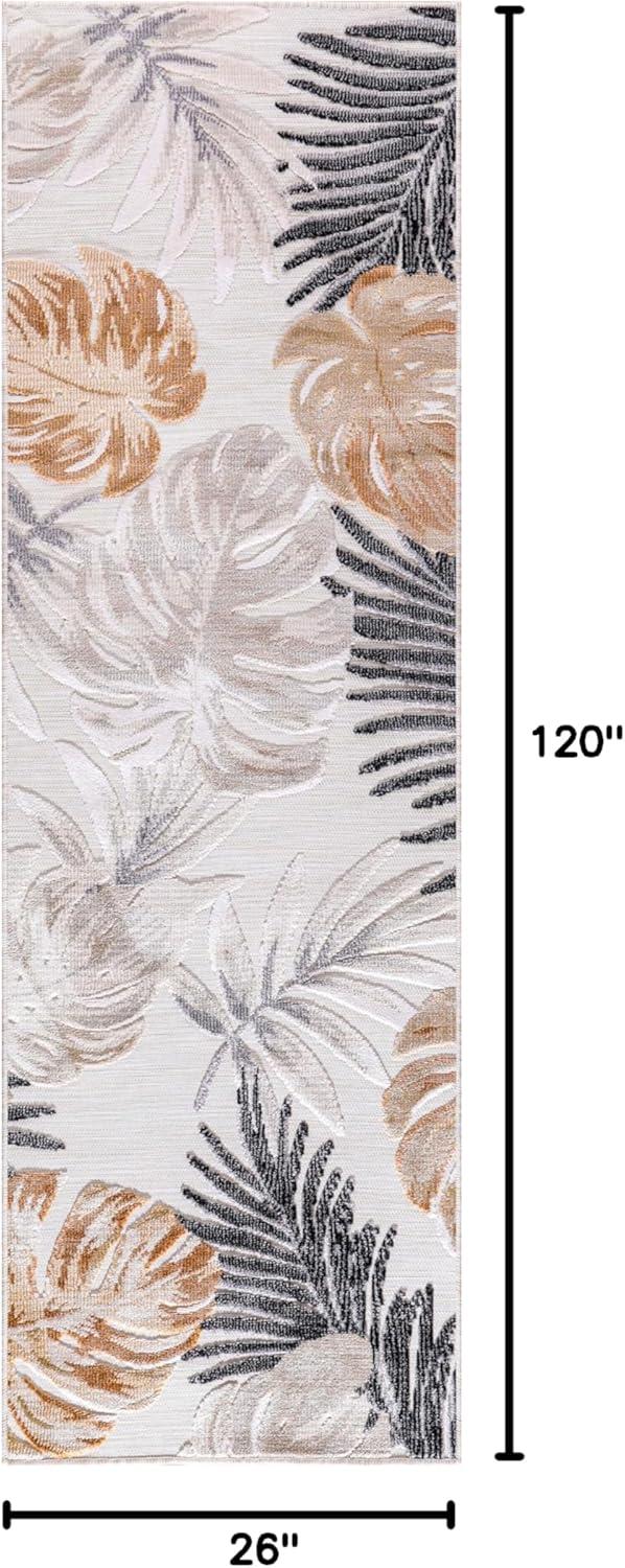 image:imageCAMILSON Runner Outdoor Rugs Oriental Retro Traditional Floral Medallion Area Rug 2x7 NonShedding Stain Resistant Indoor Carpet for Bathroom Hallway Kitchen Office 2 x 7 Beige3002 Yellow