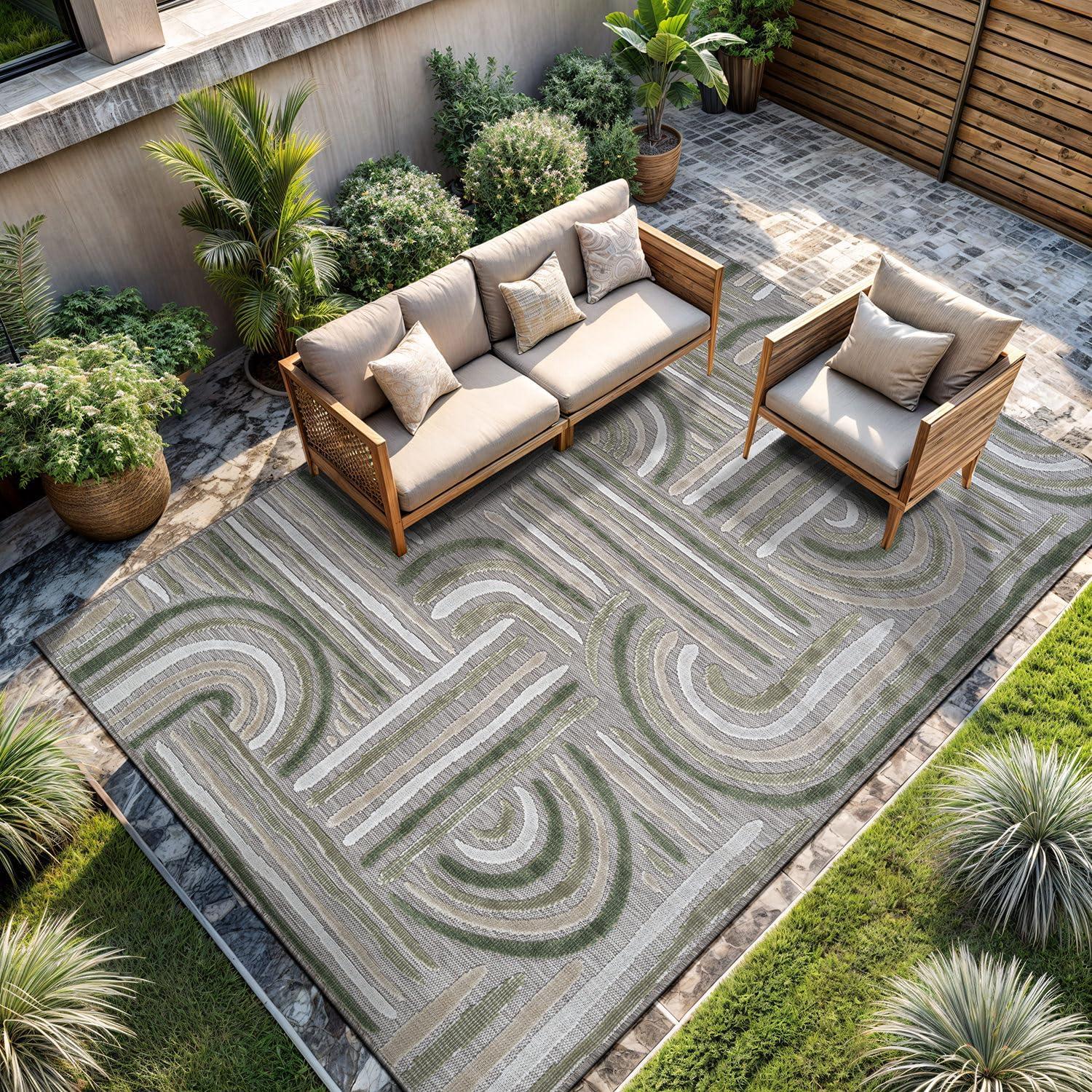 image:imageCAMILSON Runner Outdoor Rugs Oriental Retro Traditional Floral Medallion Area Rug 2x7 NonShedding Stain Resistant Indoor Carpet for Bathroom Hallway Kitchen Office 2 x 7 Beige3004 Beige