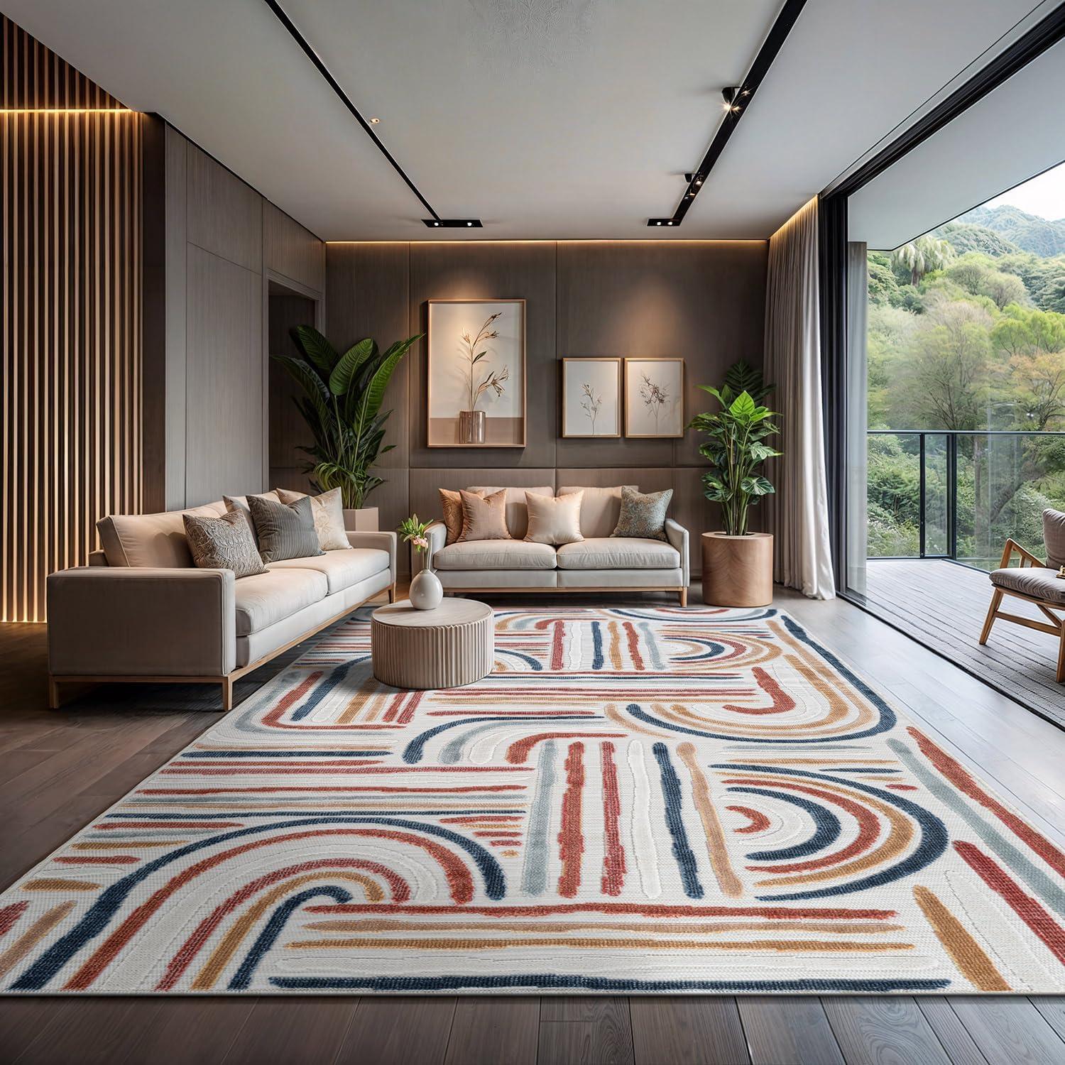 image:imageCAMILSON Runner Outdoor Rugs Oriental Retro Traditional Floral Medallion Area Rug 2x7 NonShedding Stain Resistant Indoor Carpet for Bathroom Hallway Kitchen Office 2 x 7 Beige3004 Multicolor