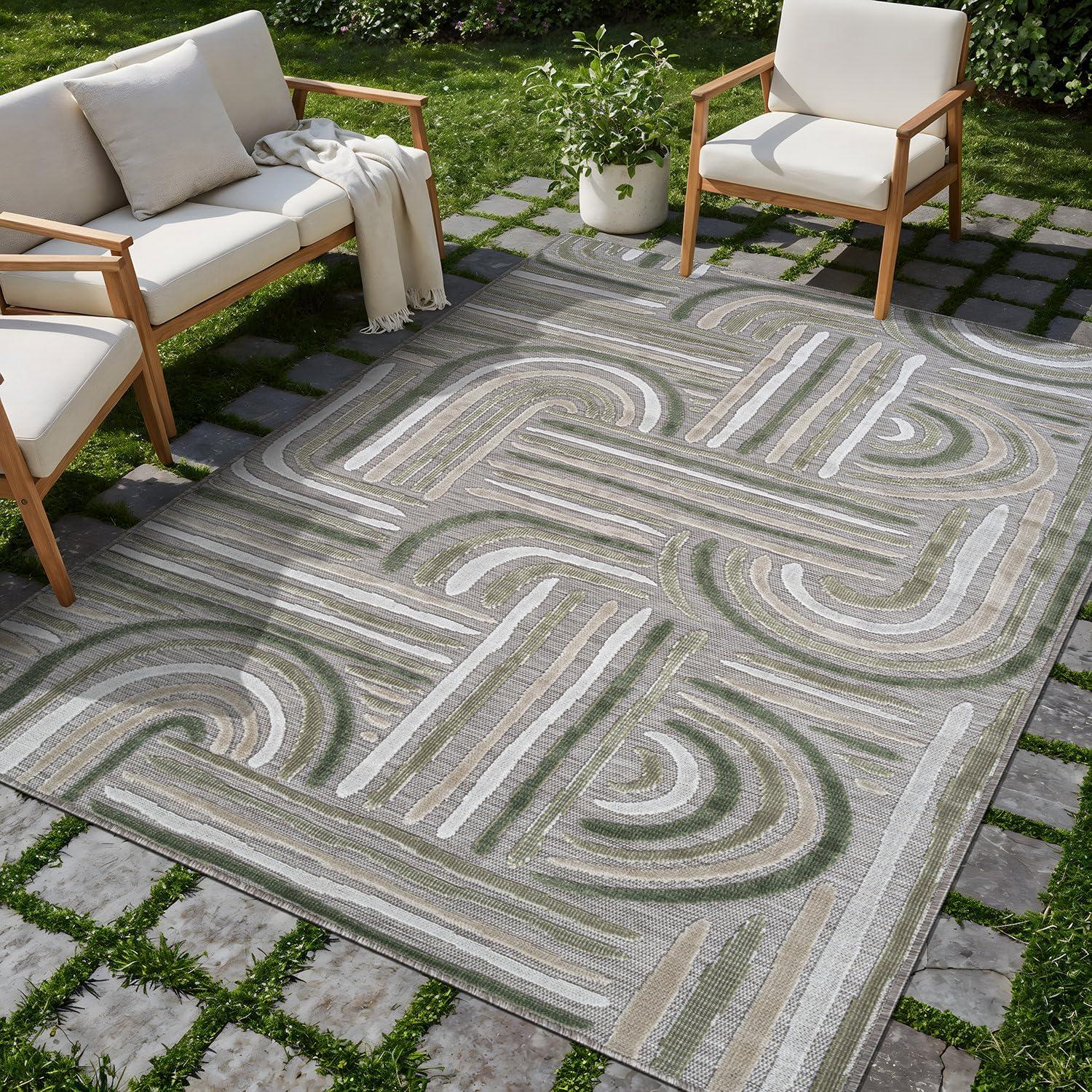 image:imageCAMILSON Runner Outdoor Rugs Oriental Retro Traditional Floral Medallion Area Rug 2x7 NonShedding Stain Resistant Indoor Carpet for Bathroom Hallway Kitchen Office 2 x 7 Beige3004 Beige