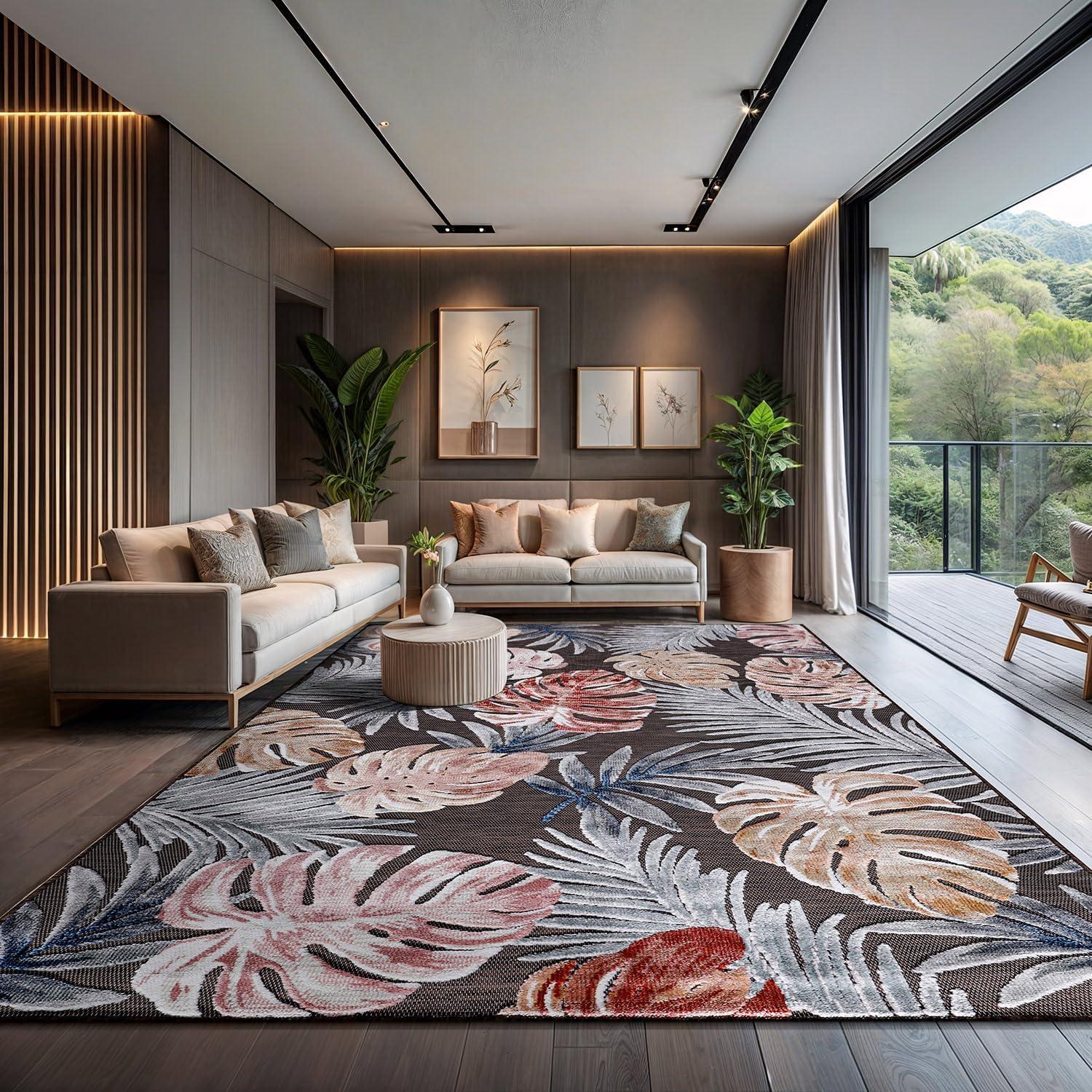 image:imageCAMILSON Runner Outdoor Rugs Oriental Retro Traditional Floral Medallion Area Rug 2x7 NonShedding Stain Resistant Indoor Carpet for Bathroom Hallway Kitchen Office 2 x 7 Beige3002 Brown