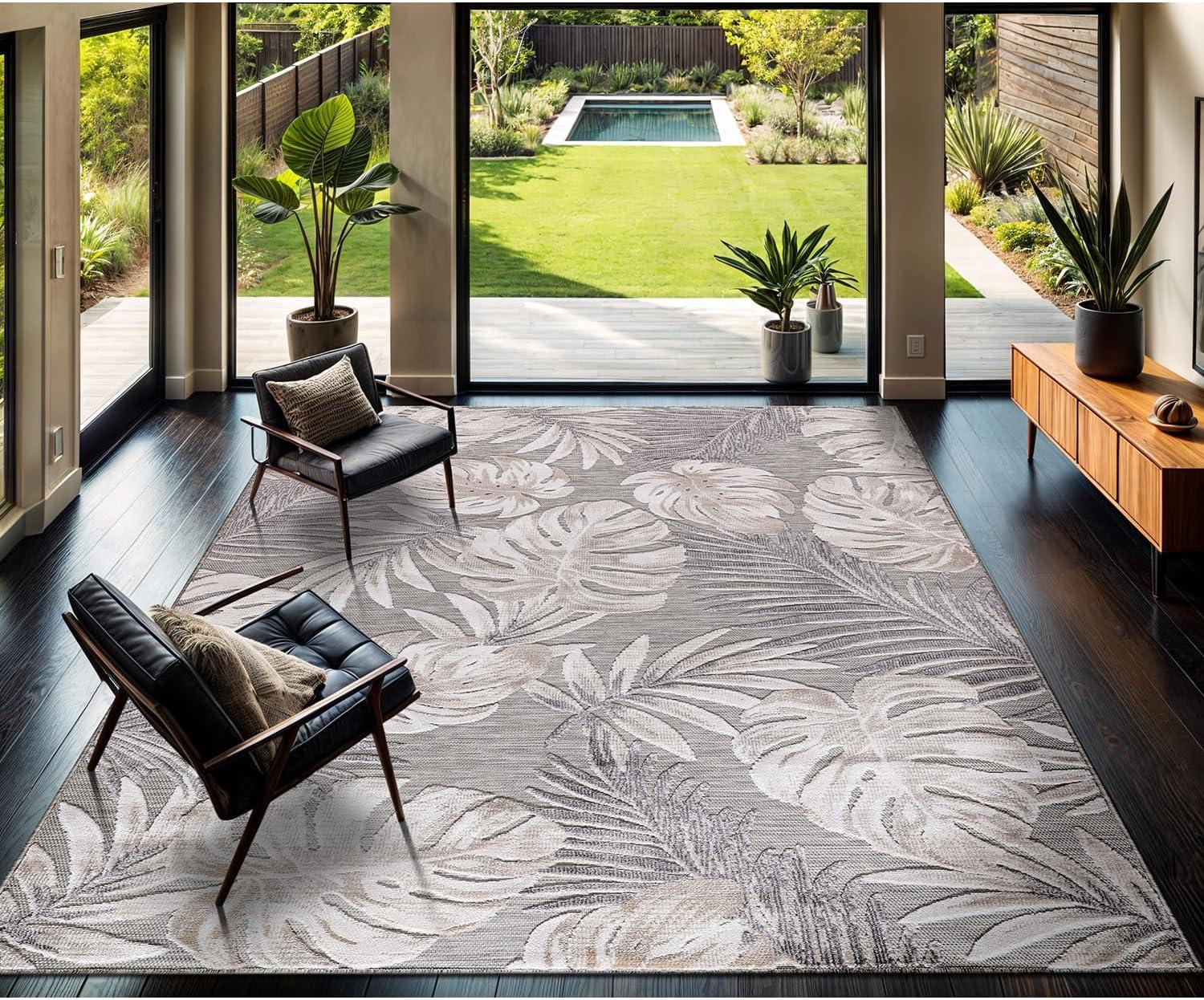 image:imageCAMILSON Runner Outdoor Rugs Oriental Retro Traditional Floral Medallion Area Rug 2x7 NonShedding Stain Resistant Indoor Carpet for Bathroom Hallway Kitchen Office 2 x 7 Beige3002 Beige