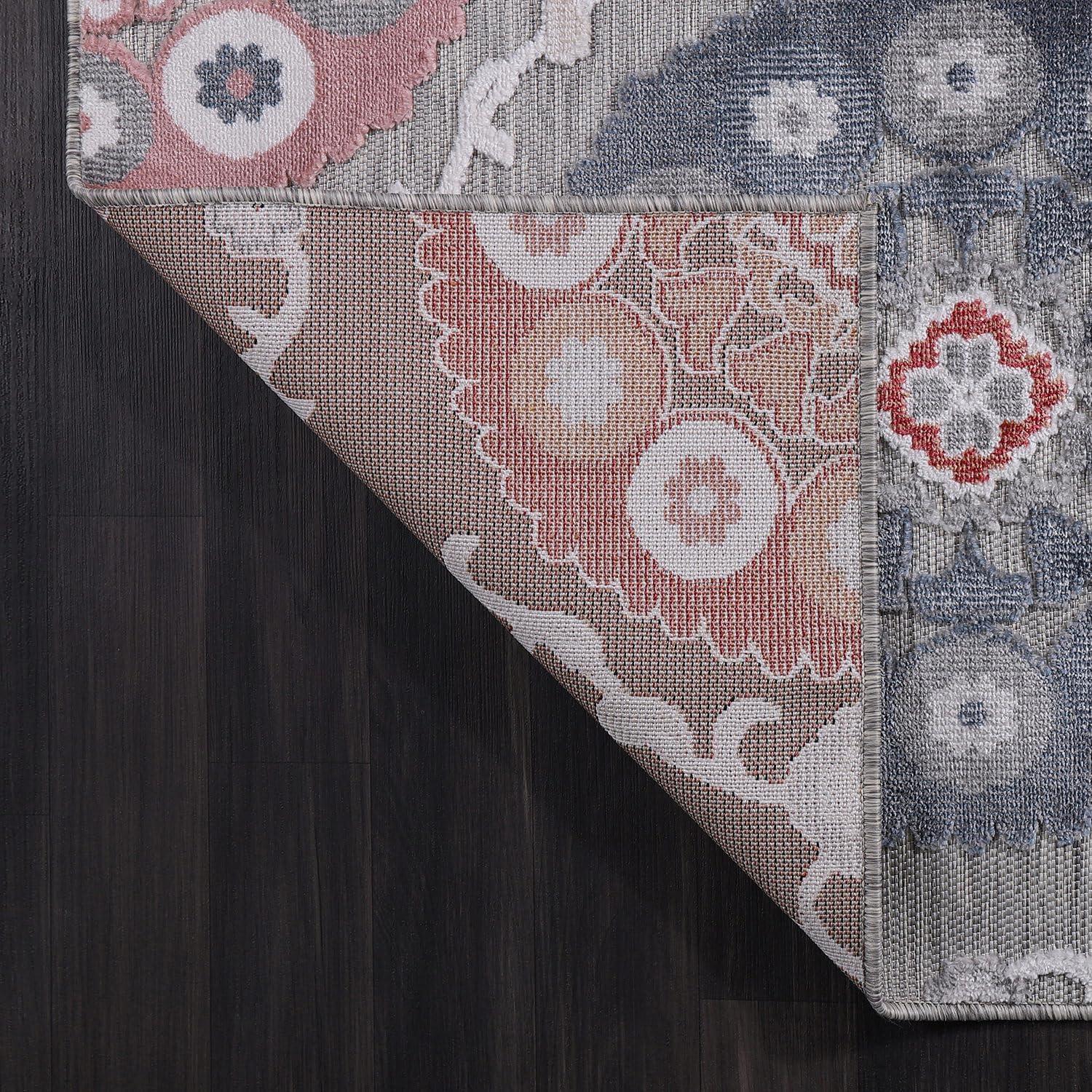 image:imageCAMILSON Runner Outdoor Rugs Oriental Retro Traditional Floral Medallion Area Rug 2x7 NonShedding Stain Resistant Indoor Carpet for Bathroom Hallway Kitchen Office 2 x 7 Beige3003 Multi Color