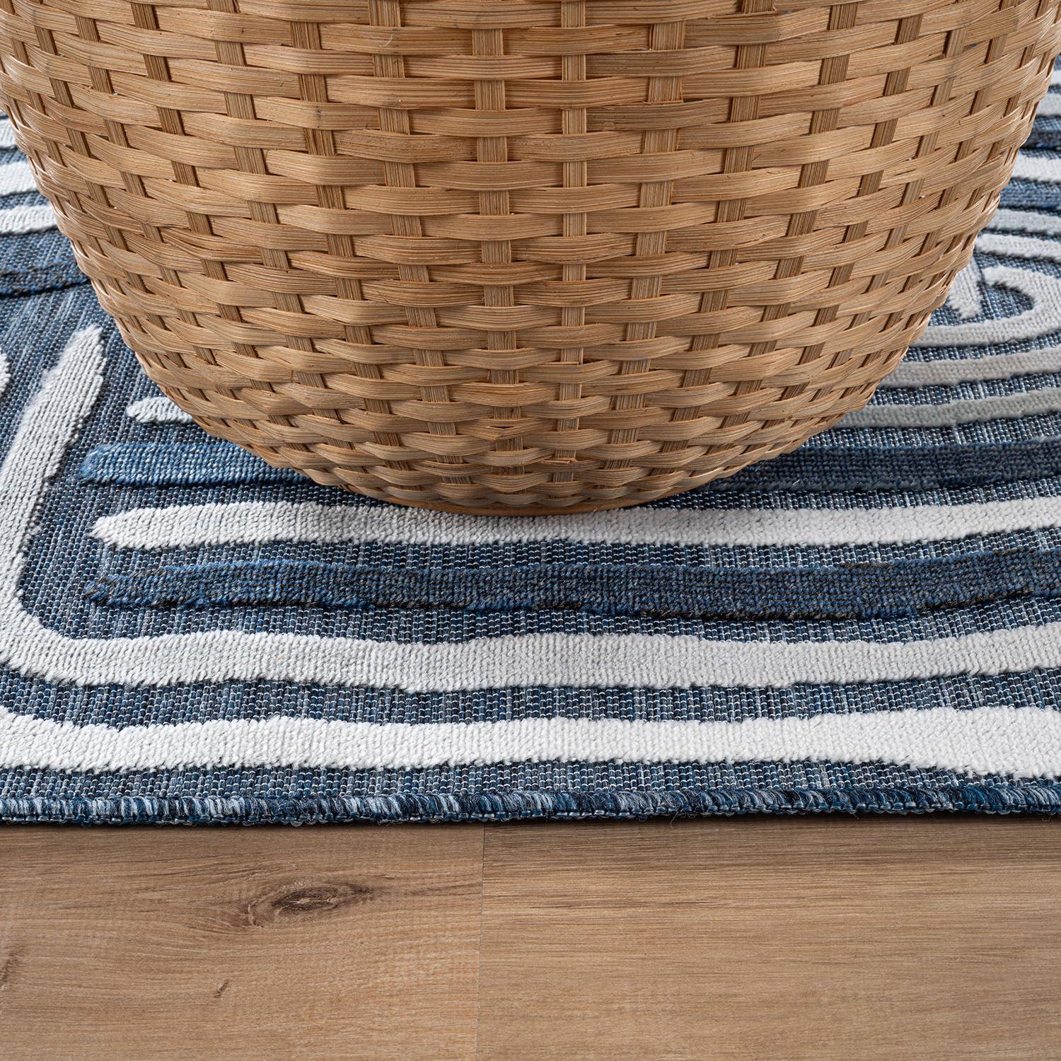 image:imageCAMILSON Runner Outdoor Rugs Oriental Retro Traditional Floral Medallion Area Rug 2x7 NonShedding Stain Resistant Indoor Carpet for Bathroom Hallway Kitchen Office 2 x 7 Beige3004 Navy