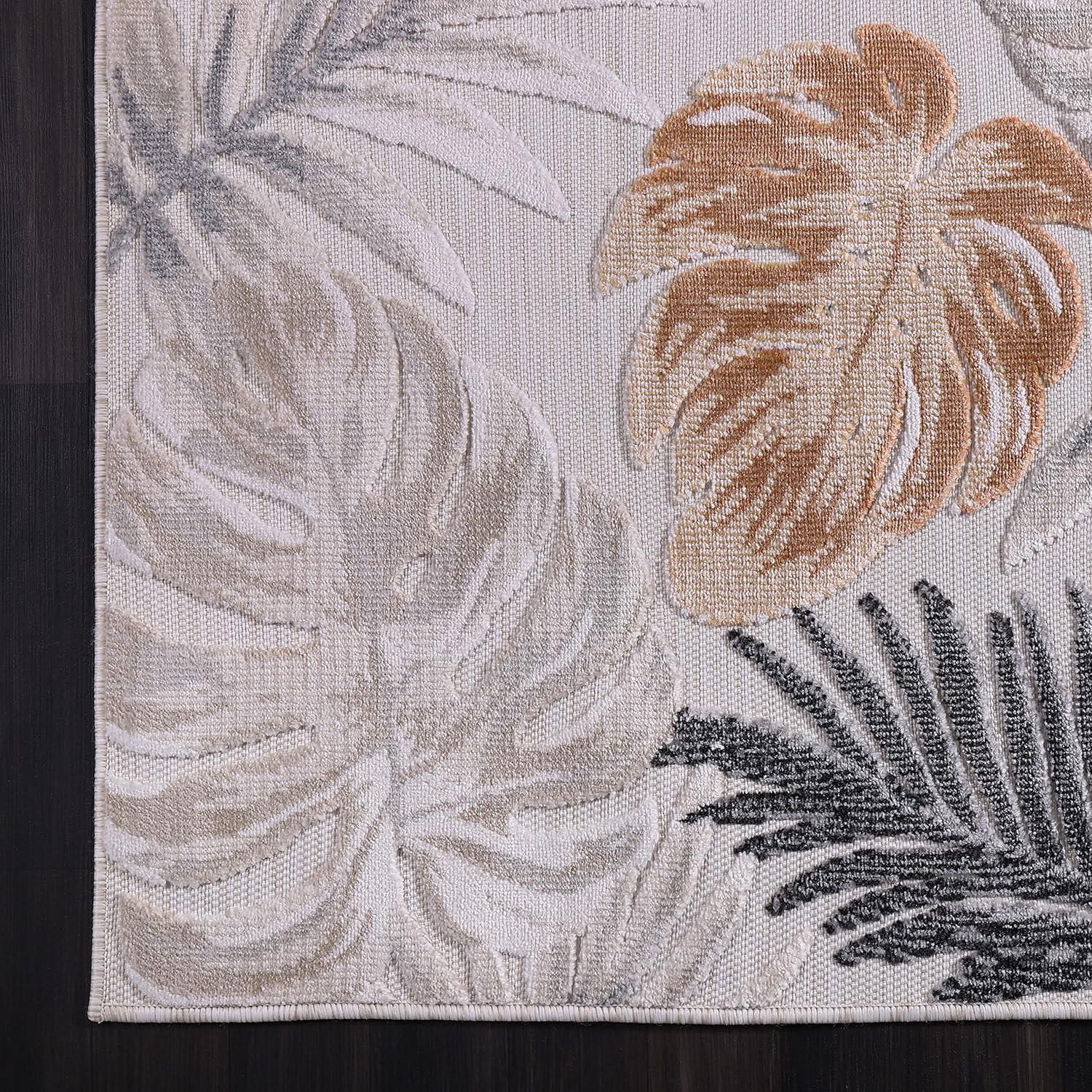 image:imageCAMILSON Runner Outdoor Rugs Oriental Retro Traditional Floral Medallion Area Rug 2x7 NonShedding Stain Resistant Indoor Carpet for Bathroom Hallway Kitchen Office 2 x 7 Beige3002 Yellow