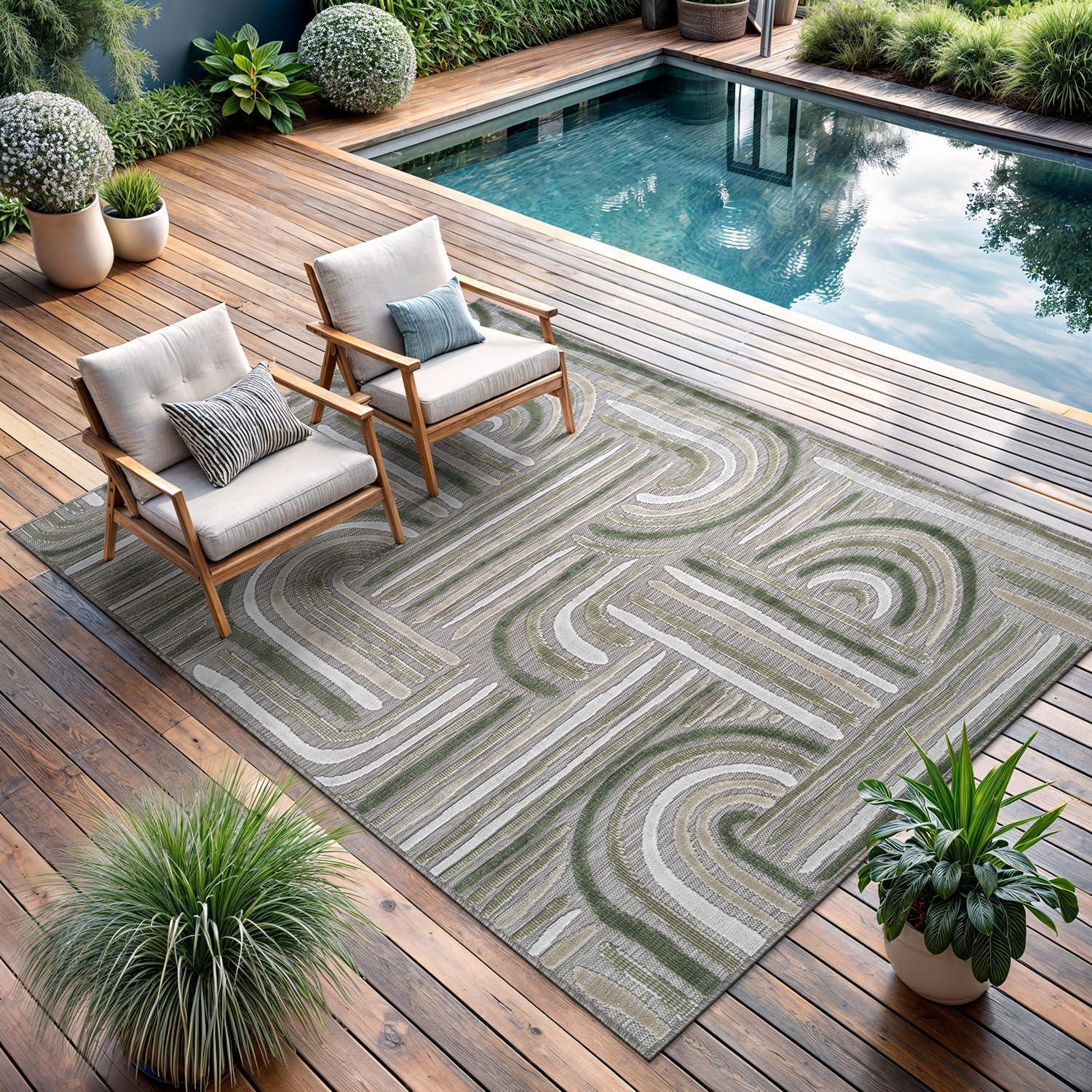 image:imageCAMILSON Runner Outdoor Rugs Oriental Retro Traditional Floral Medallion Area Rug 2x7 NonShedding Stain Resistant Indoor Carpet for Bathroom Hallway Kitchen Office 2 x 7 Beige3004 Beige