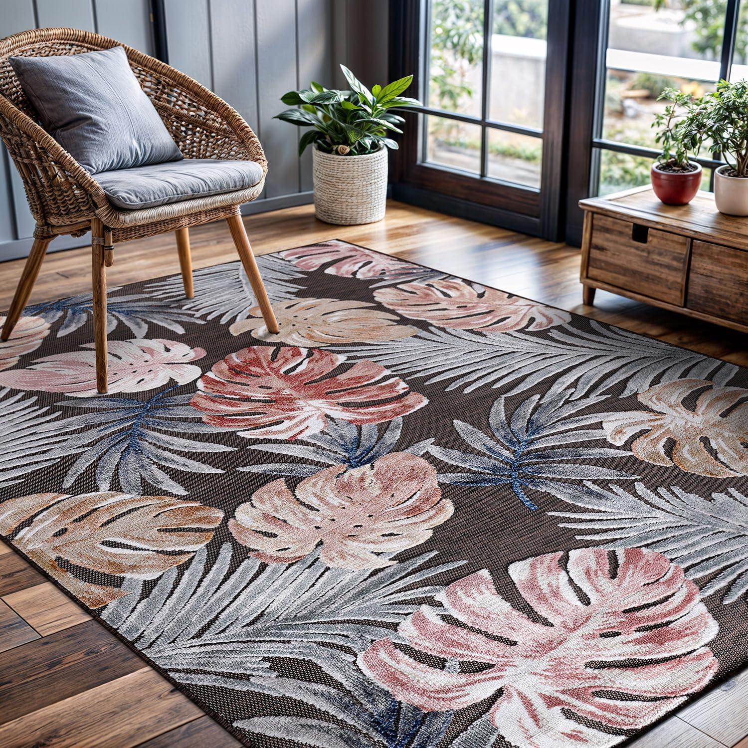 image:imageCAMILSON Runner Outdoor Rugs Oriental Retro Traditional Floral Medallion Area Rug 2x7 NonShedding Stain Resistant Indoor Carpet for Bathroom Hallway Kitchen Office 2 x 7 Beige3002 Brown