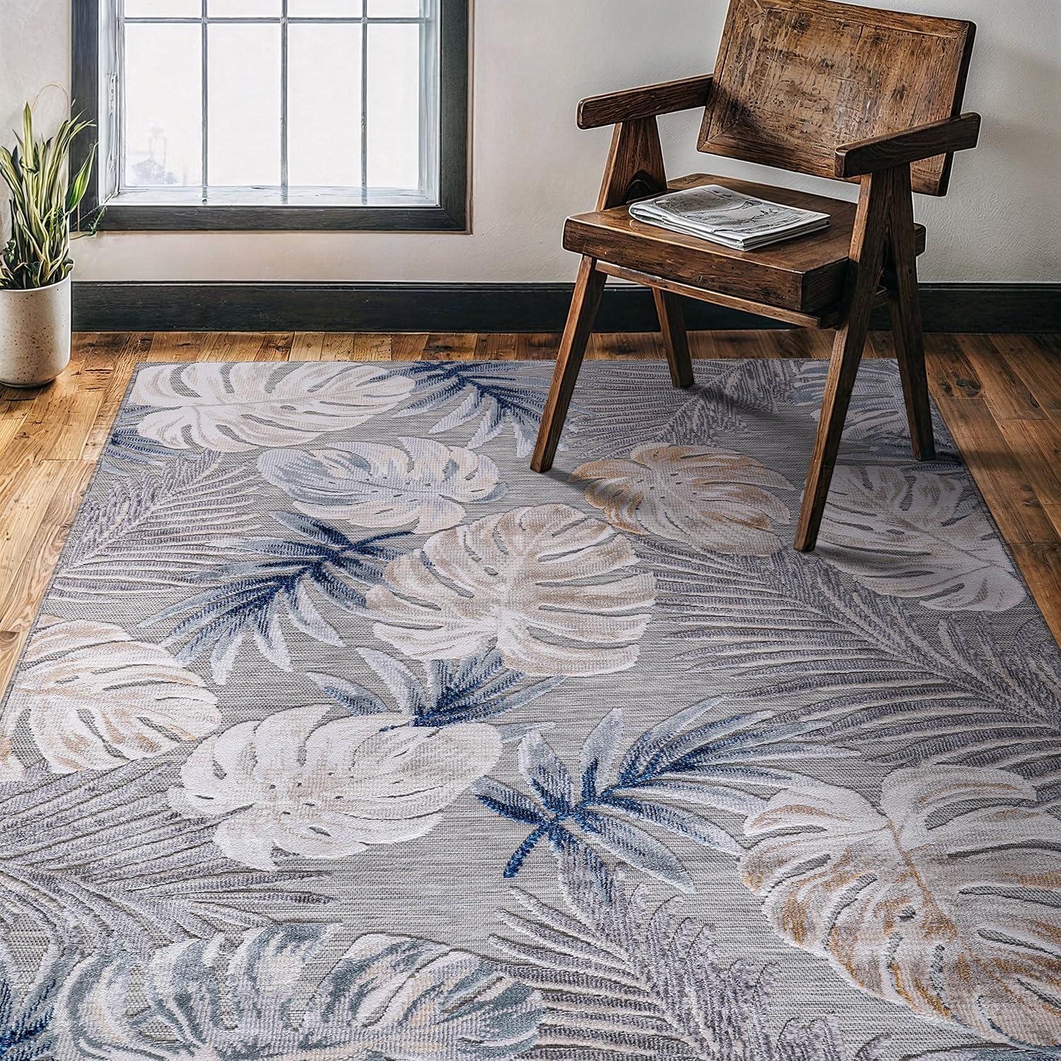 image:imageCAMILSON Runner Outdoor Rugs Oriental Retro Traditional Floral Medallion Area Rug 2x7 NonShedding Stain Resistant Indoor Carpet for Bathroom Hallway Kitchen Office 2 x 7 Beige3002 Blue