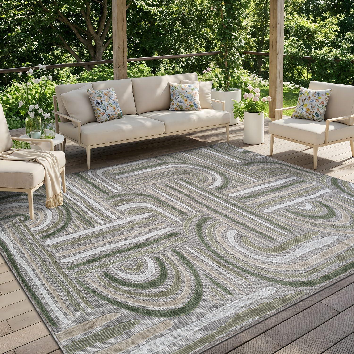 image:imageCAMILSON Runner Outdoor Rugs Oriental Retro Traditional Floral Medallion Area Rug 2x7 NonShedding Stain Resistant Indoor Carpet for Bathroom Hallway Kitchen Office 2 x 7 Beige3004 Beige