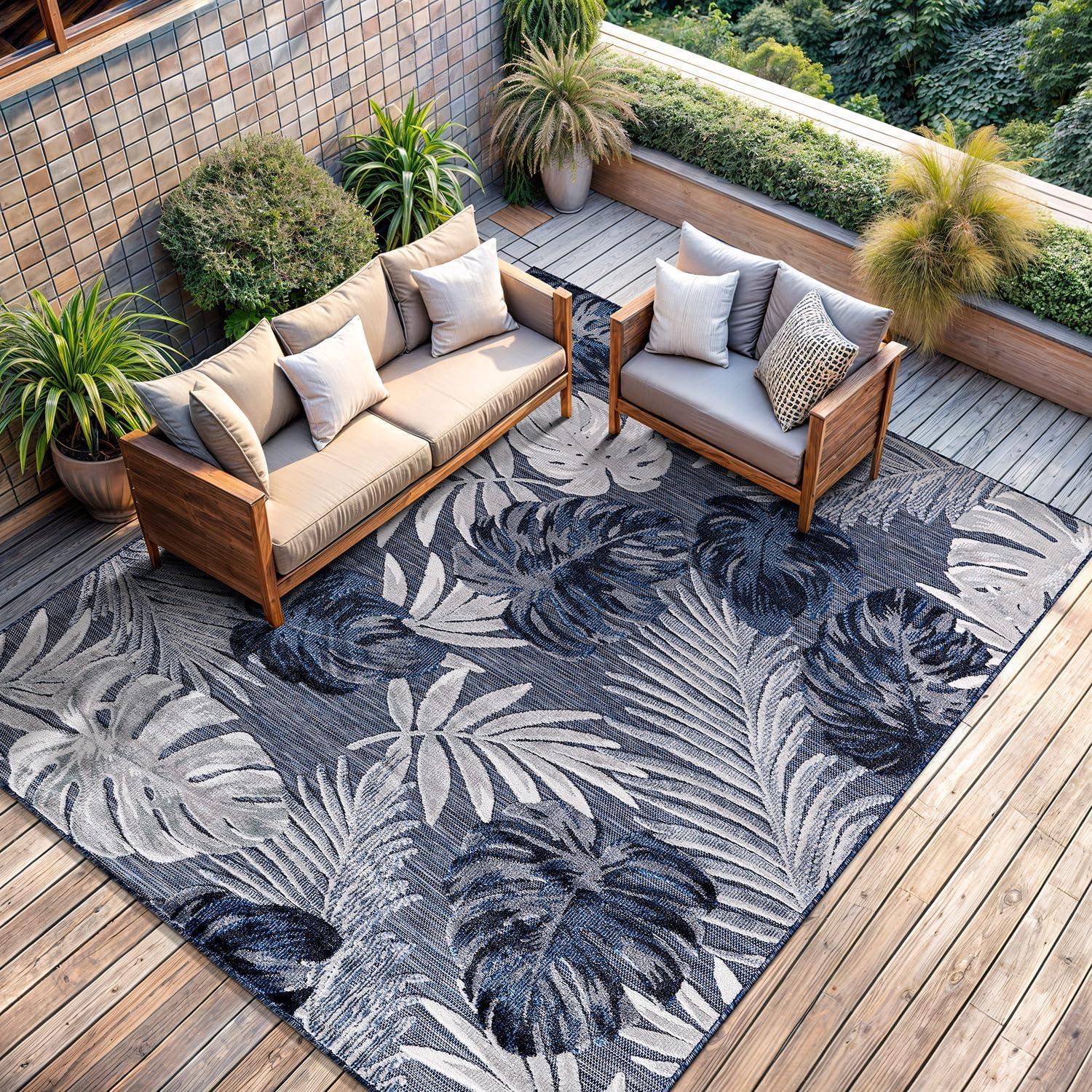 image:imageCAMILSON Runner Outdoor Rugs Oriental Retro Traditional Floral Medallion Area Rug 2x7 NonShedding Stain Resistant Indoor Carpet for Bathroom Hallway Kitchen Office 2 x 7 Beige3002 Navy