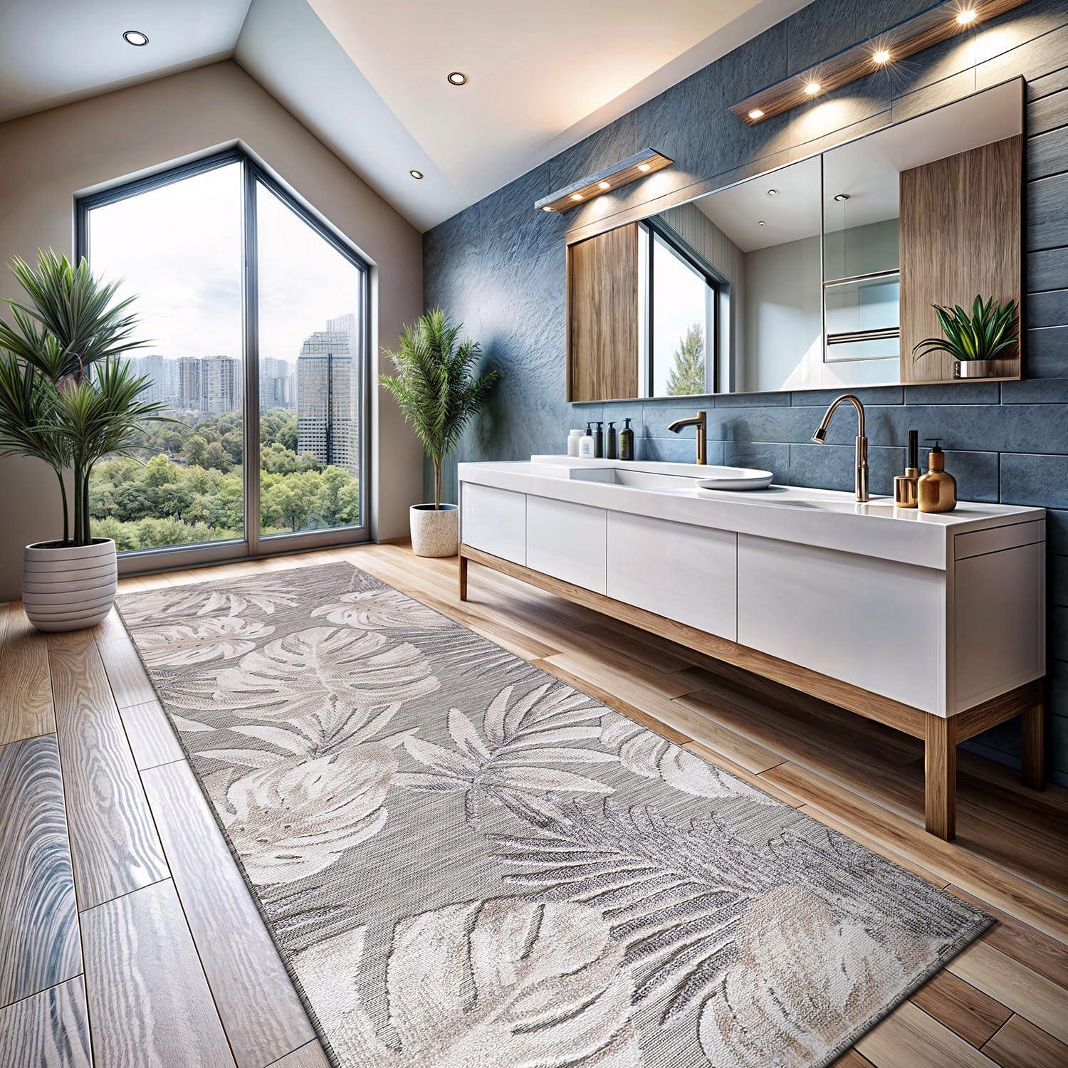 image:imageCAMILSON Runner Outdoor Rugs Oriental Retro Traditional Floral Medallion Area Rug 2x7 NonShedding Stain Resistant Indoor Carpet for Bathroom Hallway Kitchen Office 2 x 7 Beige3002 Beige