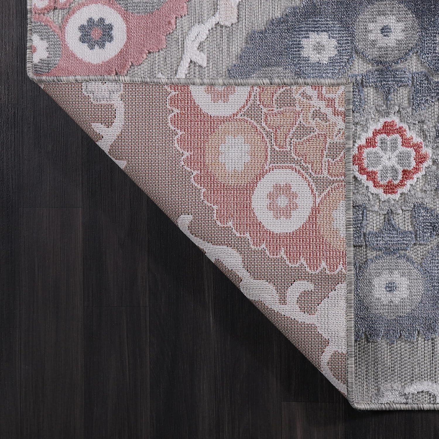 image:imageCAMILSON Runner Outdoor Rugs Oriental Retro Traditional Floral Medallion Area Rug 2x7 NonShedding Stain Resistant Indoor Carpet for Bathroom Hallway Kitchen Office 2 x 7 Beige3003 Multi Color