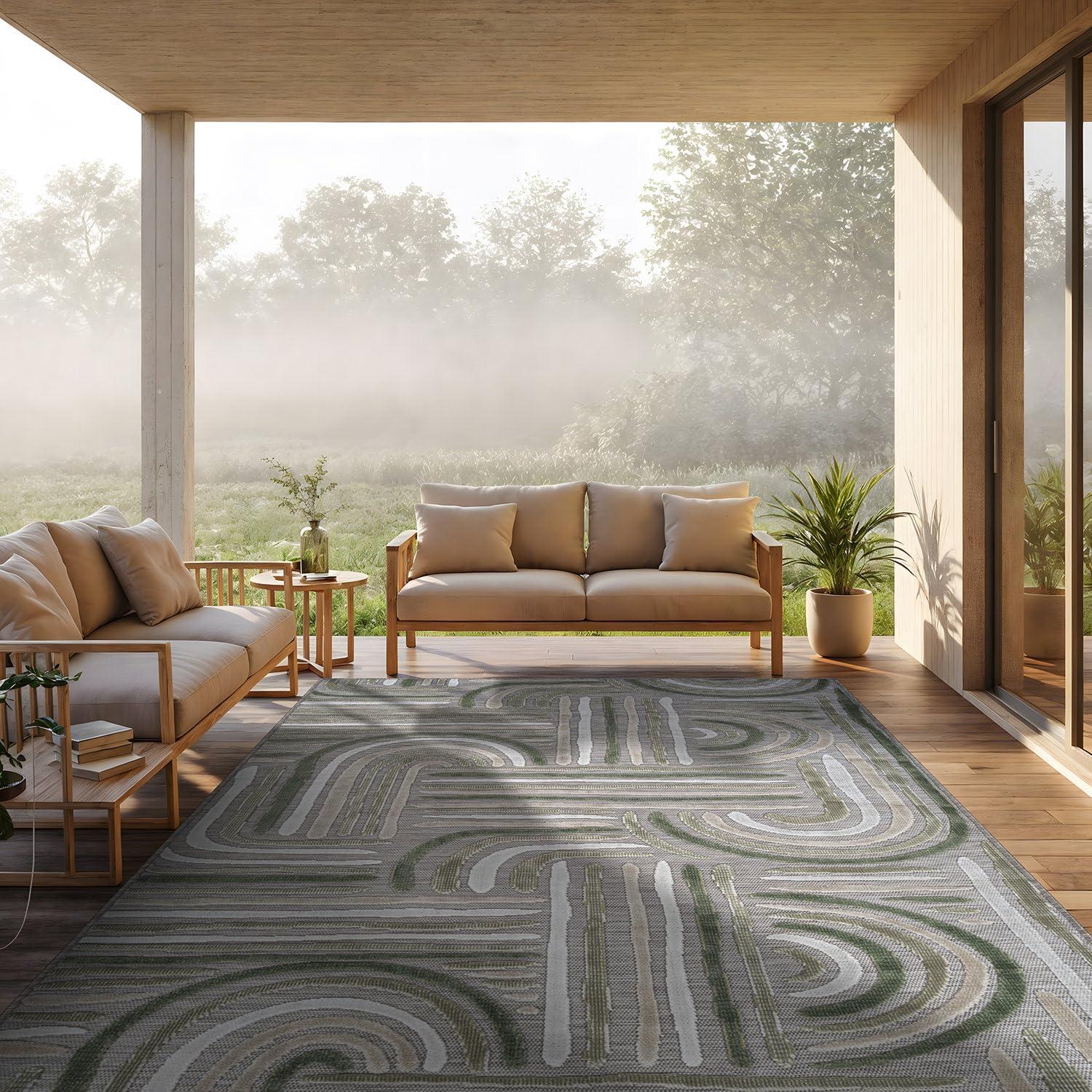 image:imageCAMILSON Runner Outdoor Rugs Oriental Retro Traditional Floral Medallion Area Rug 2x7 NonShedding Stain Resistant Indoor Carpet for Bathroom Hallway Kitchen Office 2 x 7 Beige3004 Beige