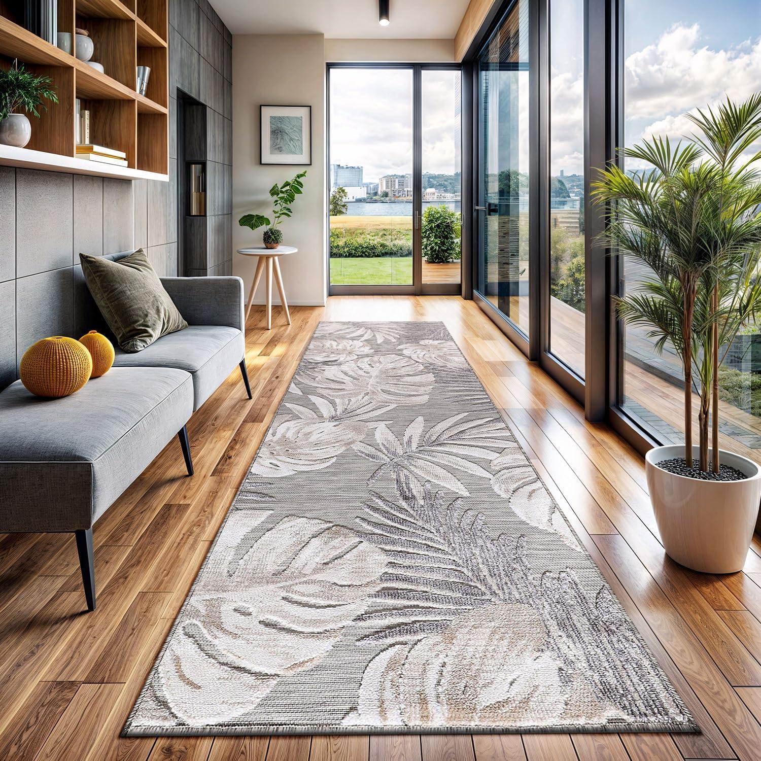image:imageCAMILSON Runner Outdoor Rugs Oriental Retro Traditional Floral Medallion Area Rug 2x7 NonShedding Stain Resistant Indoor Carpet for Bathroom Hallway Kitchen Office 2 x 7 Beige3002 Beige