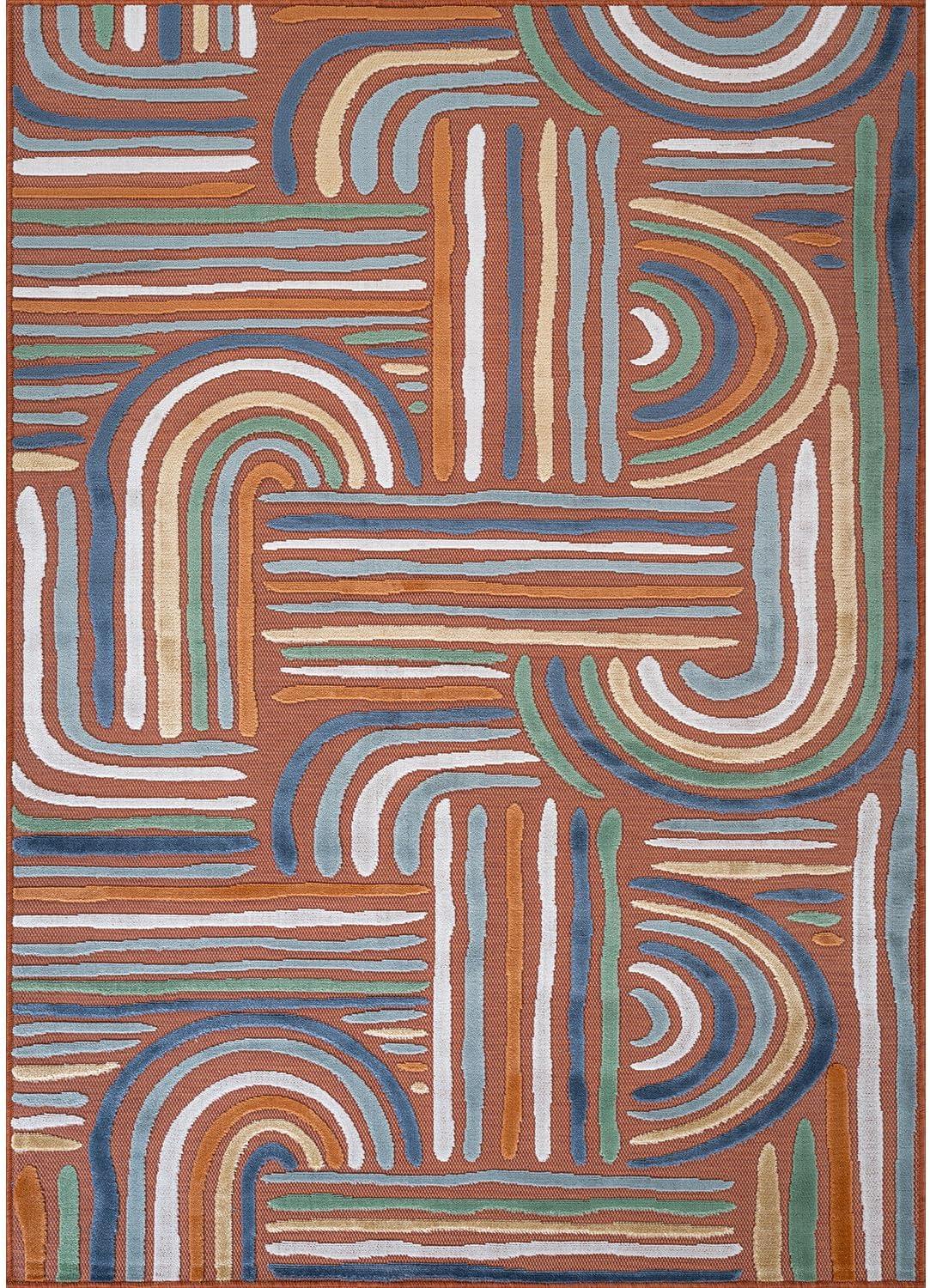 image:imageCAMILSON Runner Outdoor Rugs Oriental Retro Traditional Floral Medallion Area Rug 2x7 NonShedding Stain Resistant Indoor Carpet for Bathroom Hallway Kitchen Office 2 x 7 Beige3004 Orange