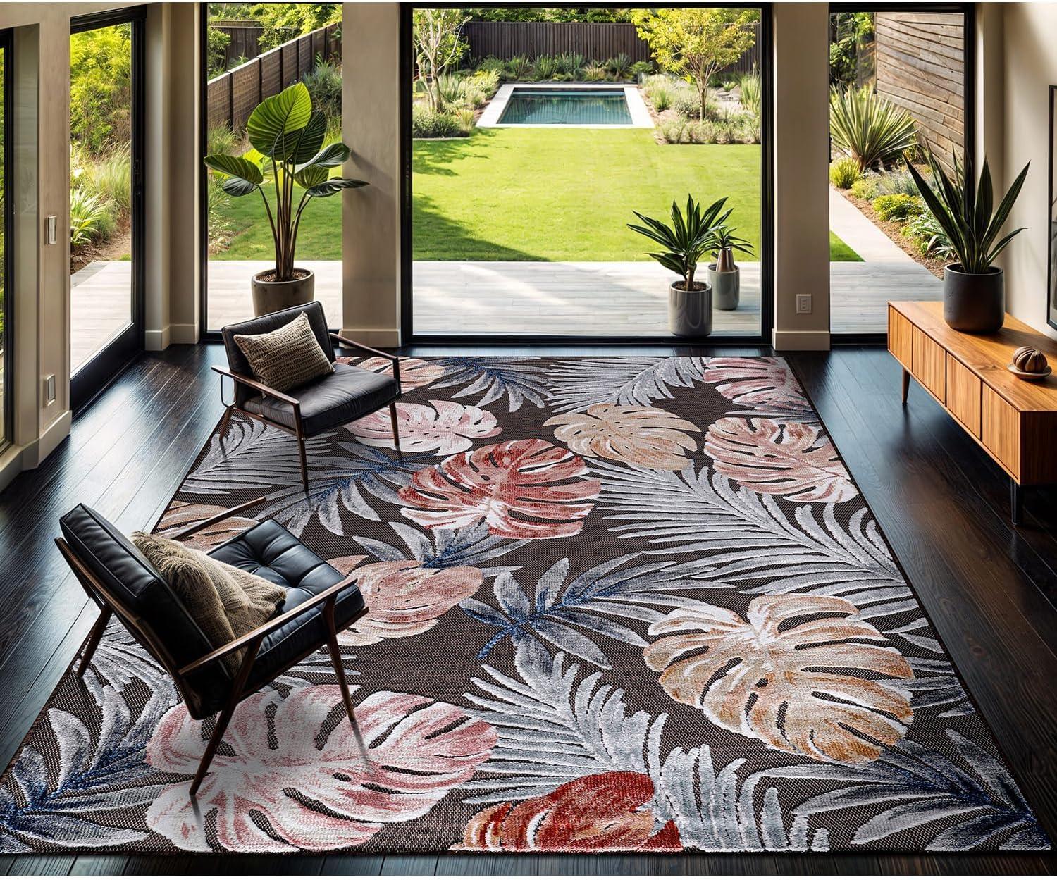 image:imageCAMILSON Runner Outdoor Rugs Oriental Retro Traditional Floral Medallion Area Rug 2x7 NonShedding Stain Resistant Indoor Carpet for Bathroom Hallway Kitchen Office 2 x 7 Beige3002 Brown