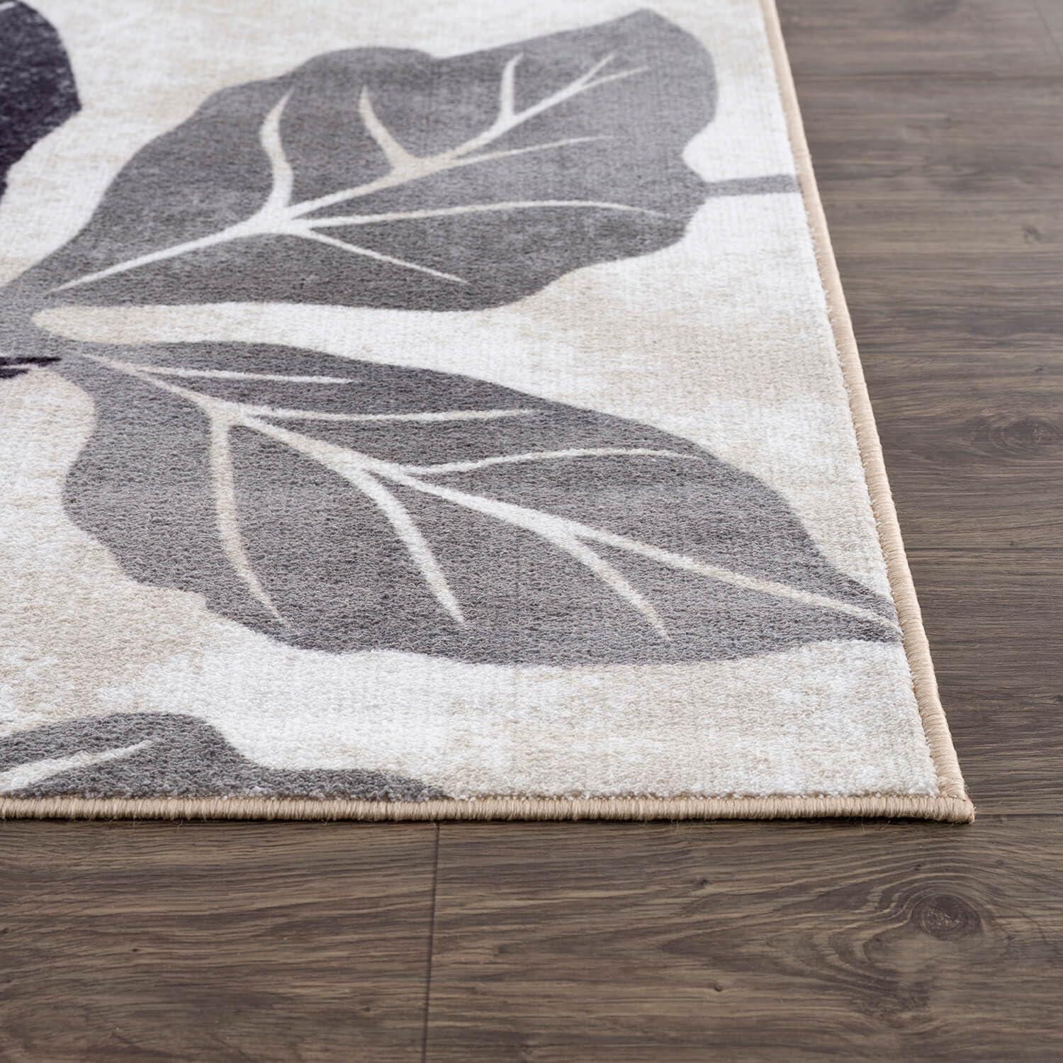 image:imageCAMILSON Solana Modern Floral 2 x 7 Area Rugs NonSkid NonSlip Rubber Backing Yellow Brown Flowers Indoor Rug 2x7 Yellow BrownFloral Black Grey