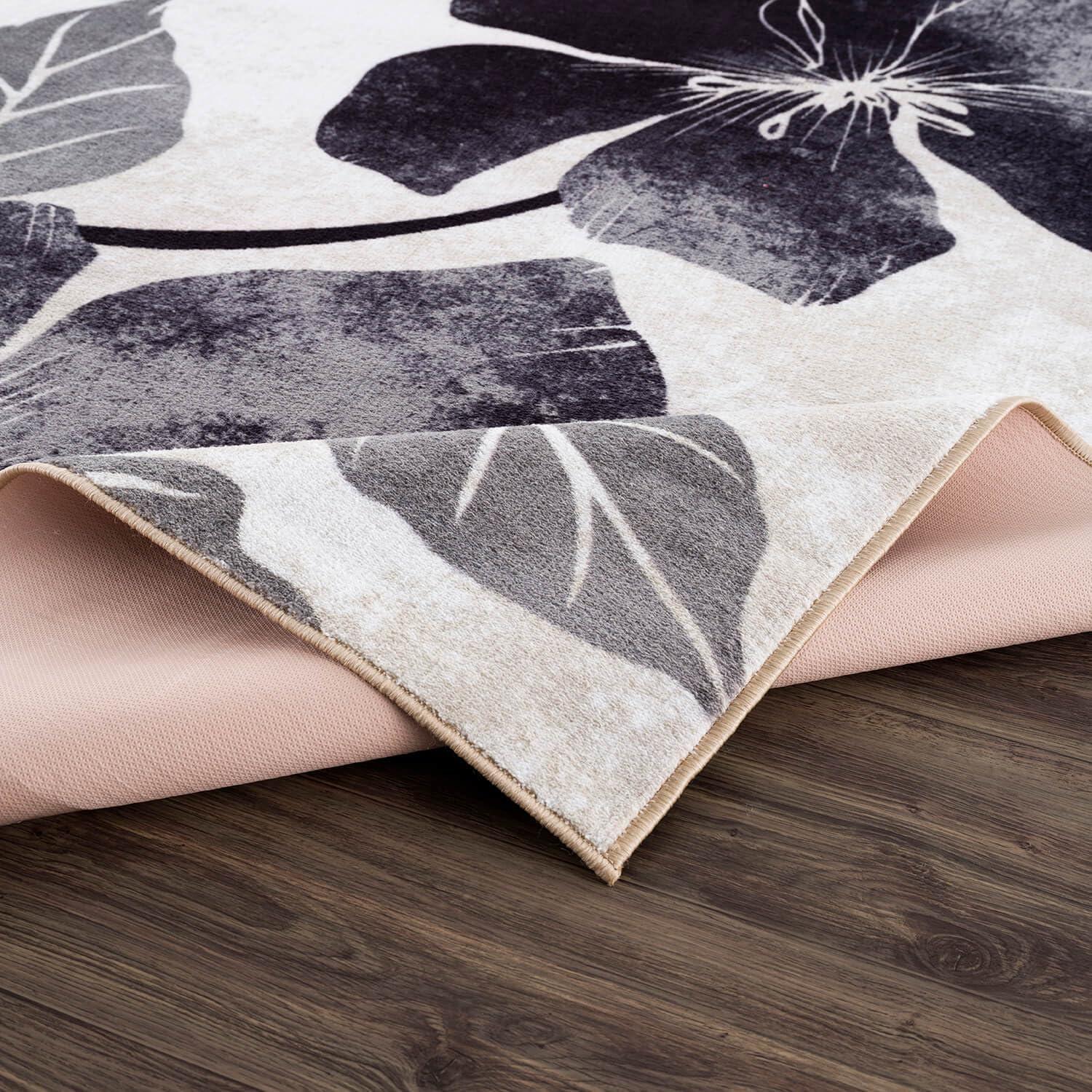image:imageCAMILSON Solana Modern Floral 2 x 7 Area Rugs NonSkid NonSlip Rubber Backing Yellow Brown Flowers Indoor Rug 2x7 Yellow BrownFloral Black Grey