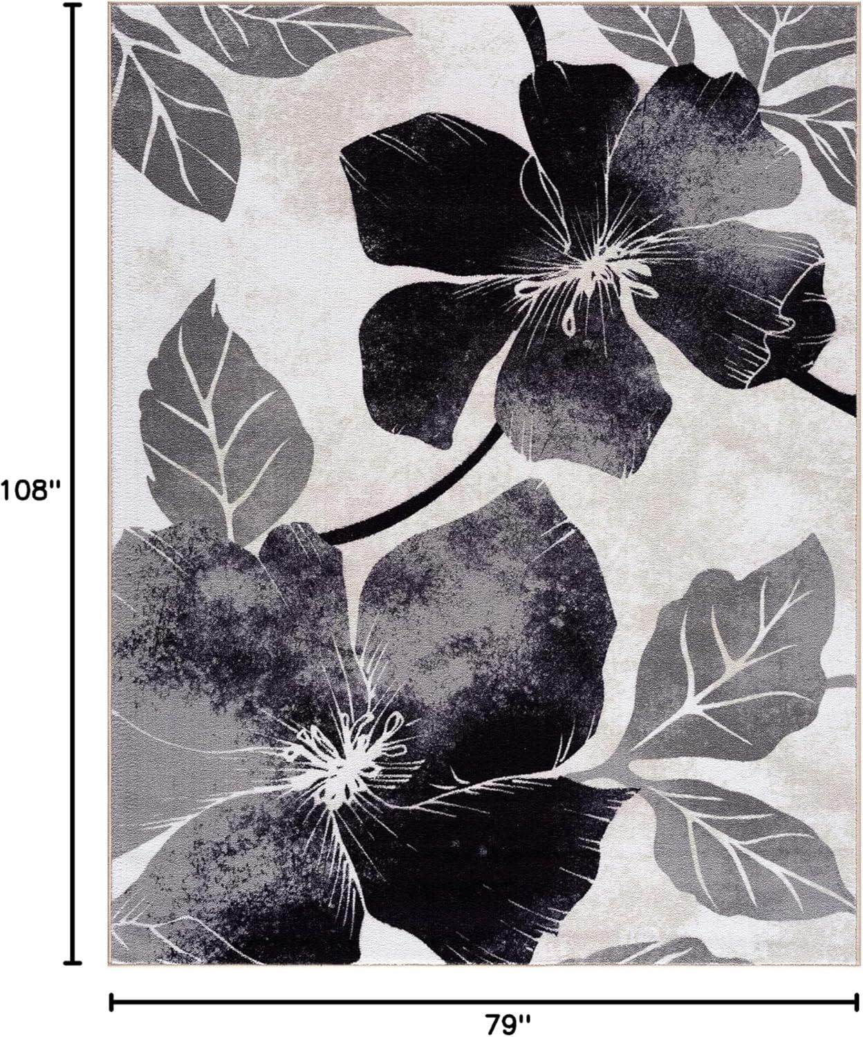image:imageCAMILSON Solana Modern Floral 2 x 7 Area Rugs NonSkid NonSlip Rubber Backing Yellow Brown Flowers Indoor Rug 2x7 Yellow BrownFloral Black Grey