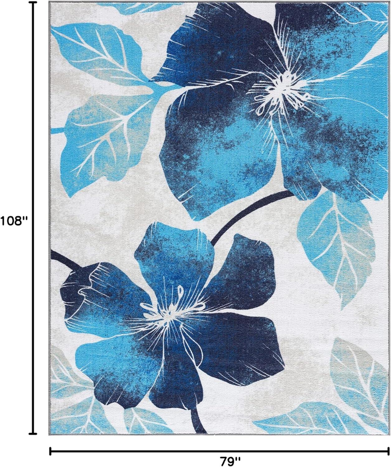 image:imageCAMILSON Solana Modern Floral 2 x 7 Area Rugs NonSkid NonSlip Rubber Backing Yellow Brown Flowers Indoor Rug 2x7 Yellow BrownFloral Blue Grey