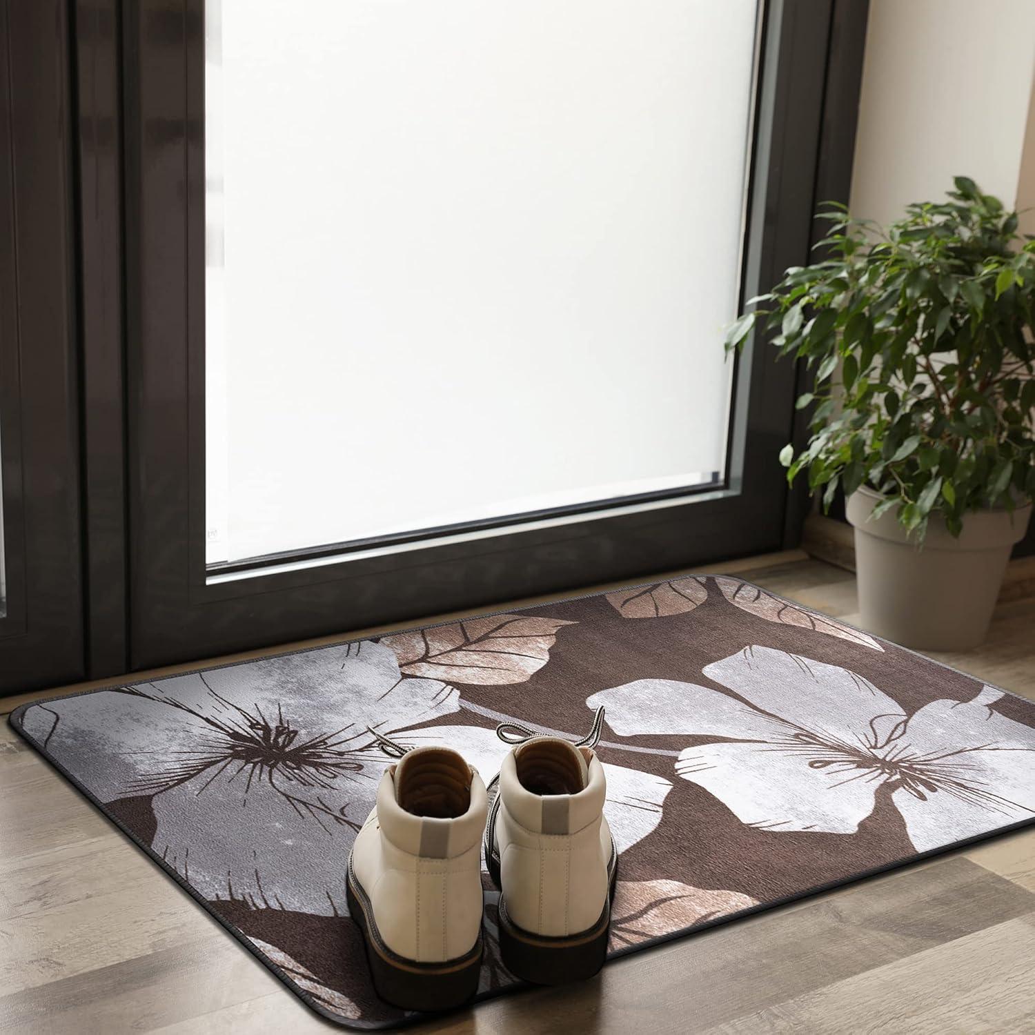 image:imageCAMILSON Solana Modern Floral 2 x 7 Area Rugs NonSkid NonSlip Rubber Backing Yellow Brown Flowers Indoor Rug 2x7 Yellow BrownFloral Grey Brown