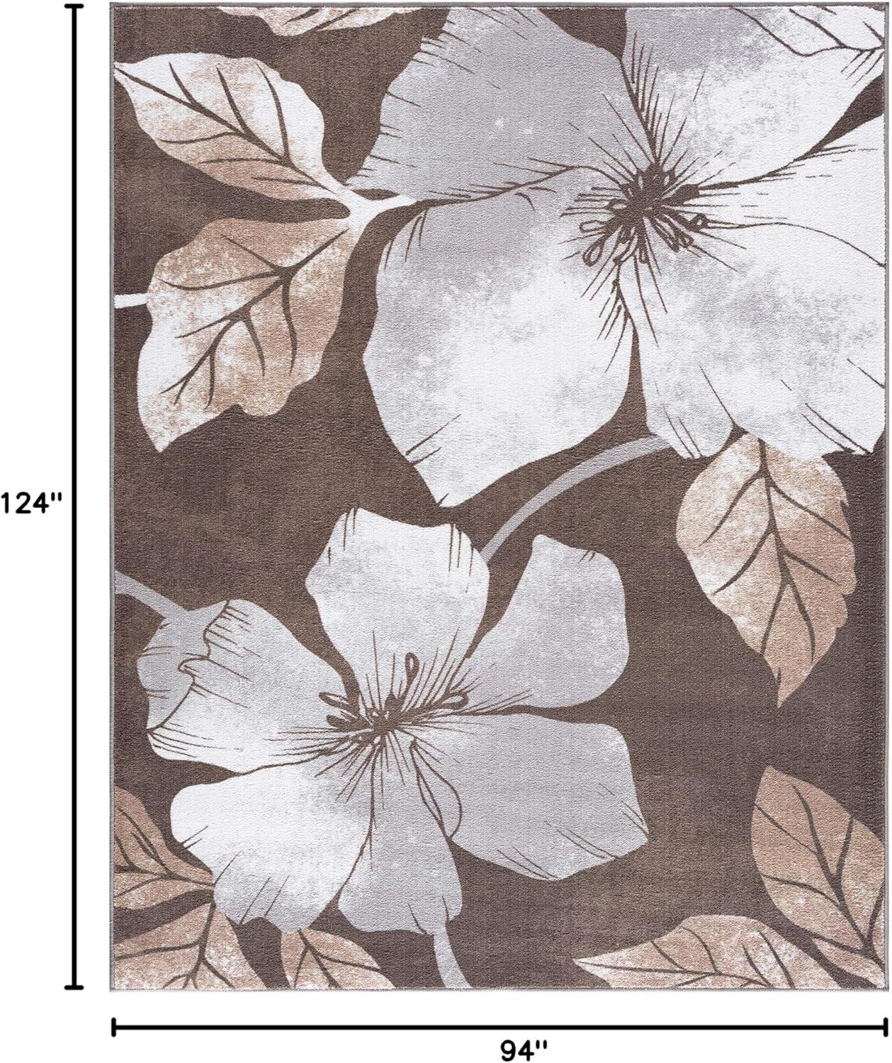 image:imageCAMILSON Solana Modern Floral 2 x 7 Area Rugs NonSkid NonSlip Rubber Backing Yellow Brown Flowers Indoor Rug 2x7 Yellow BrownFloral Grey Brown