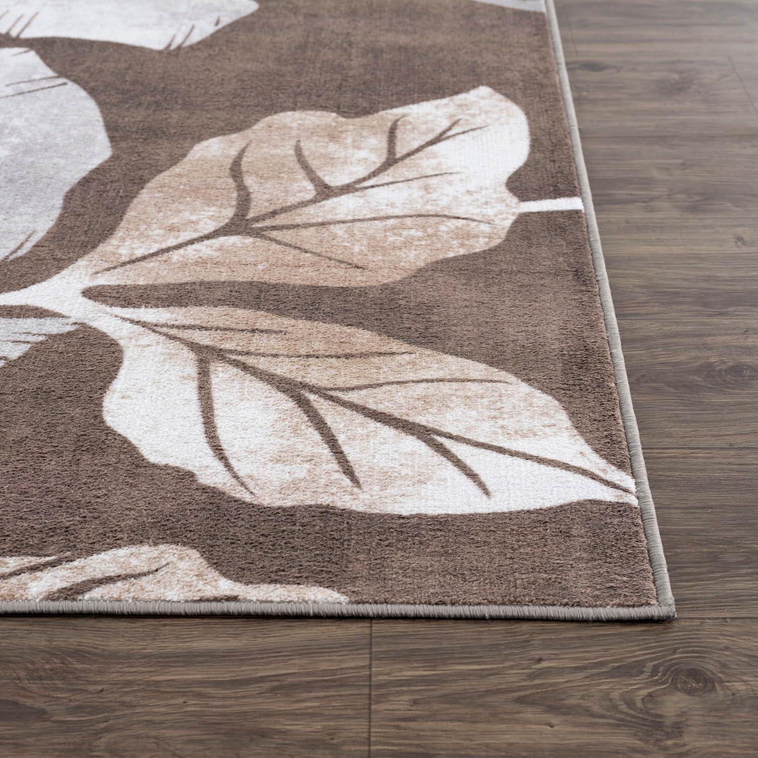 image:imageCAMILSON Solana Modern Floral 2 x 7 Area Rugs NonSkid NonSlip Rubber Backing Yellow Brown Flowers Indoor Rug 2x7 Yellow BrownFloral Grey Brown