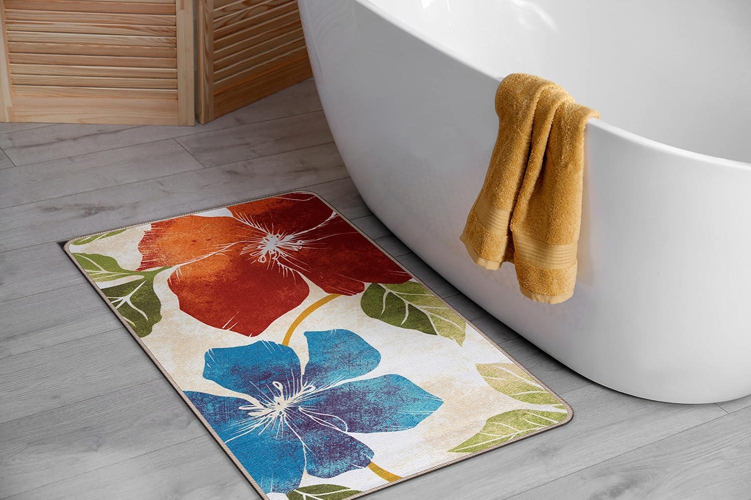 image:imageCAMILSON Solana Modern Floral 2 x 7 Area Rugs NonSkid NonSlip Rubber Backing Yellow Brown Flowers Indoor Rug 2x7 Yellow BrownFloral Multicolor