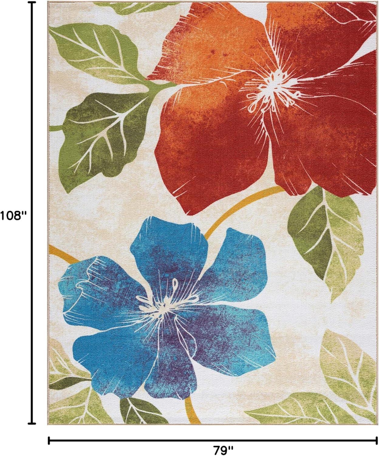 image:imageCAMILSON Solana Modern Floral 2 x 7 Area Rugs NonSkid NonSlip Rubber Backing Yellow Brown Flowers Indoor Rug 2x7 Yellow BrownFloral Multicolor