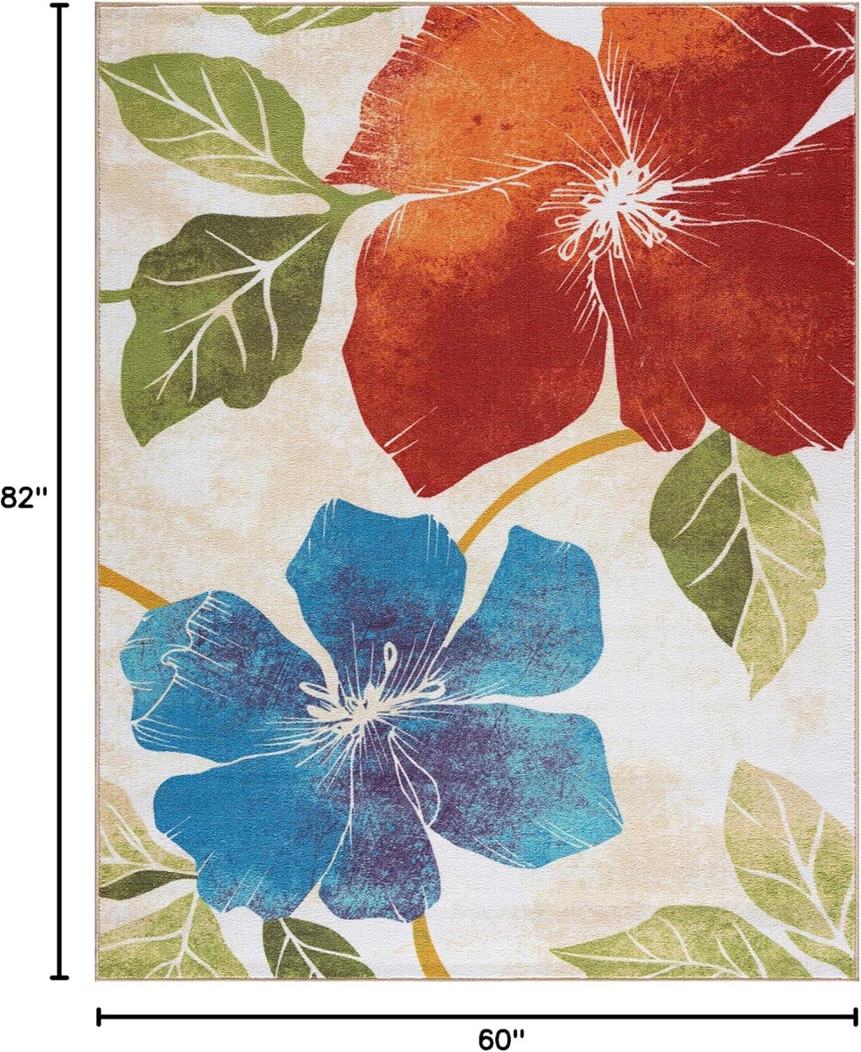 image:imageCAMILSON Solana Modern Floral 2 x 7 Area Rugs NonSkid NonSlip Rubber Backing Yellow Brown Flowers Indoor Rug 2x7 Yellow BrownFloral Multicolor