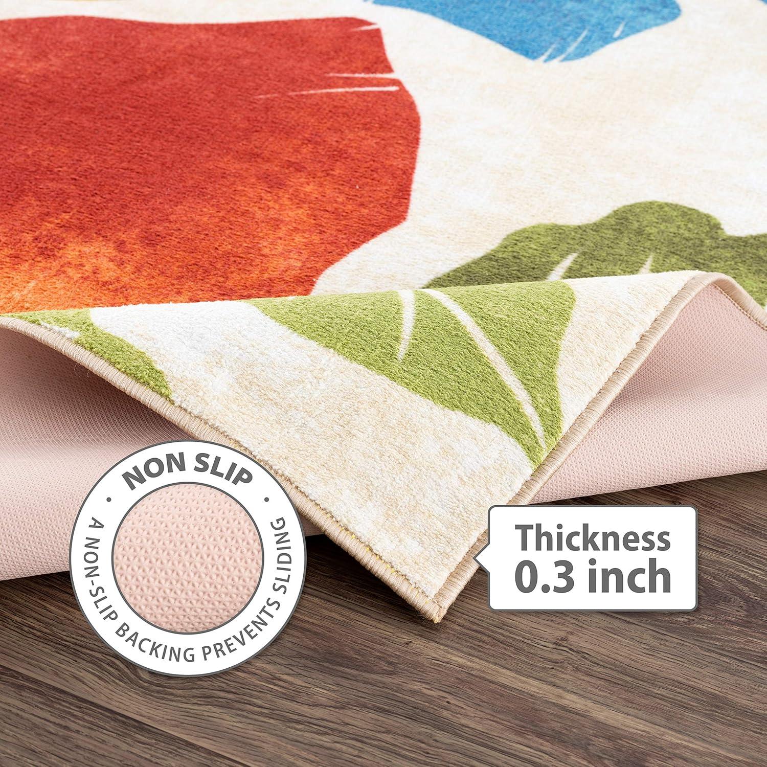 image:imageCAMILSON Solana Modern Floral 2 x 7 Area Rugs NonSkid NonSlip Rubber Backing Yellow Brown Flowers Indoor Rug 2x7 Yellow BrownFloral Multicolor