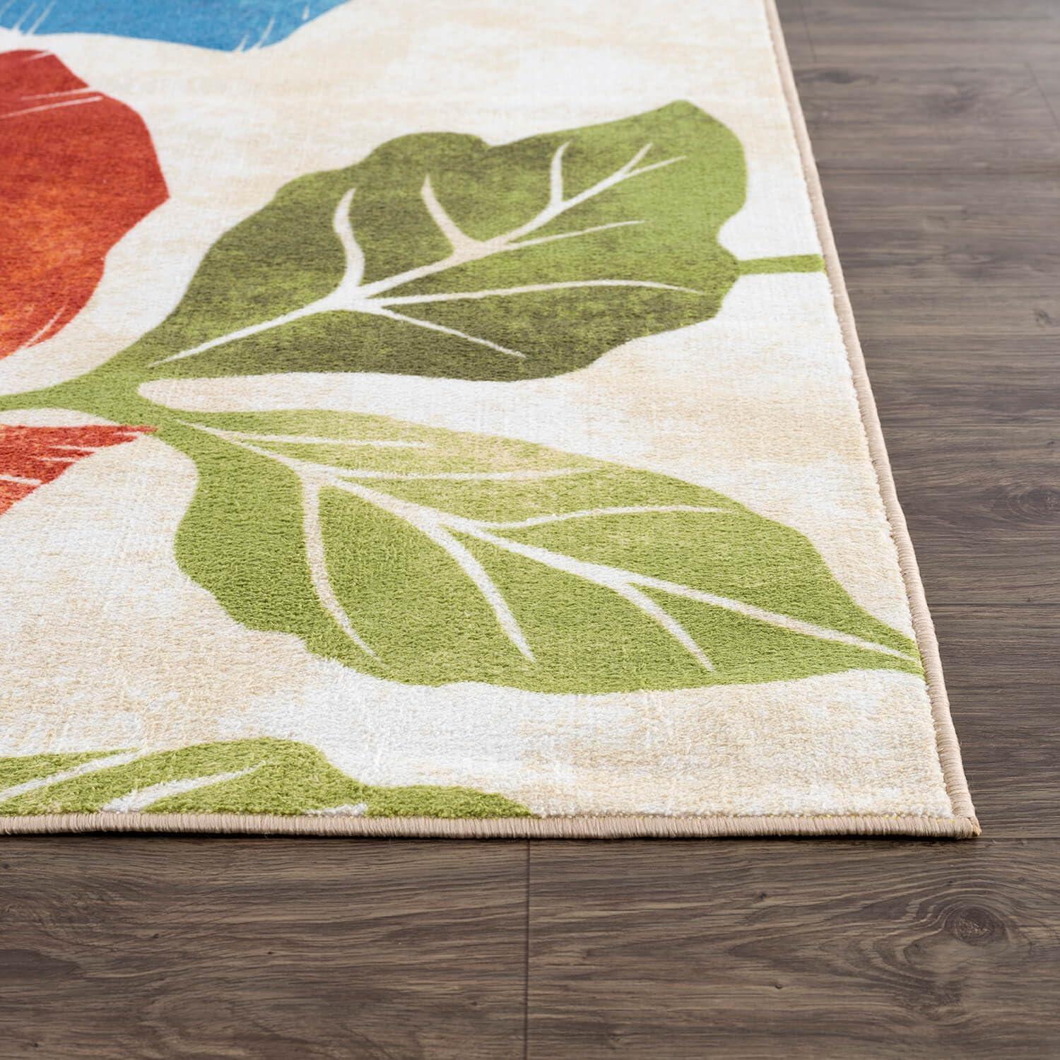 image:imageCAMILSON Solana Modern Floral 2 x 7 Area Rugs NonSkid NonSlip Rubber Backing Yellow Brown Flowers Indoor Rug 2x7 Yellow BrownFloral Multicolor