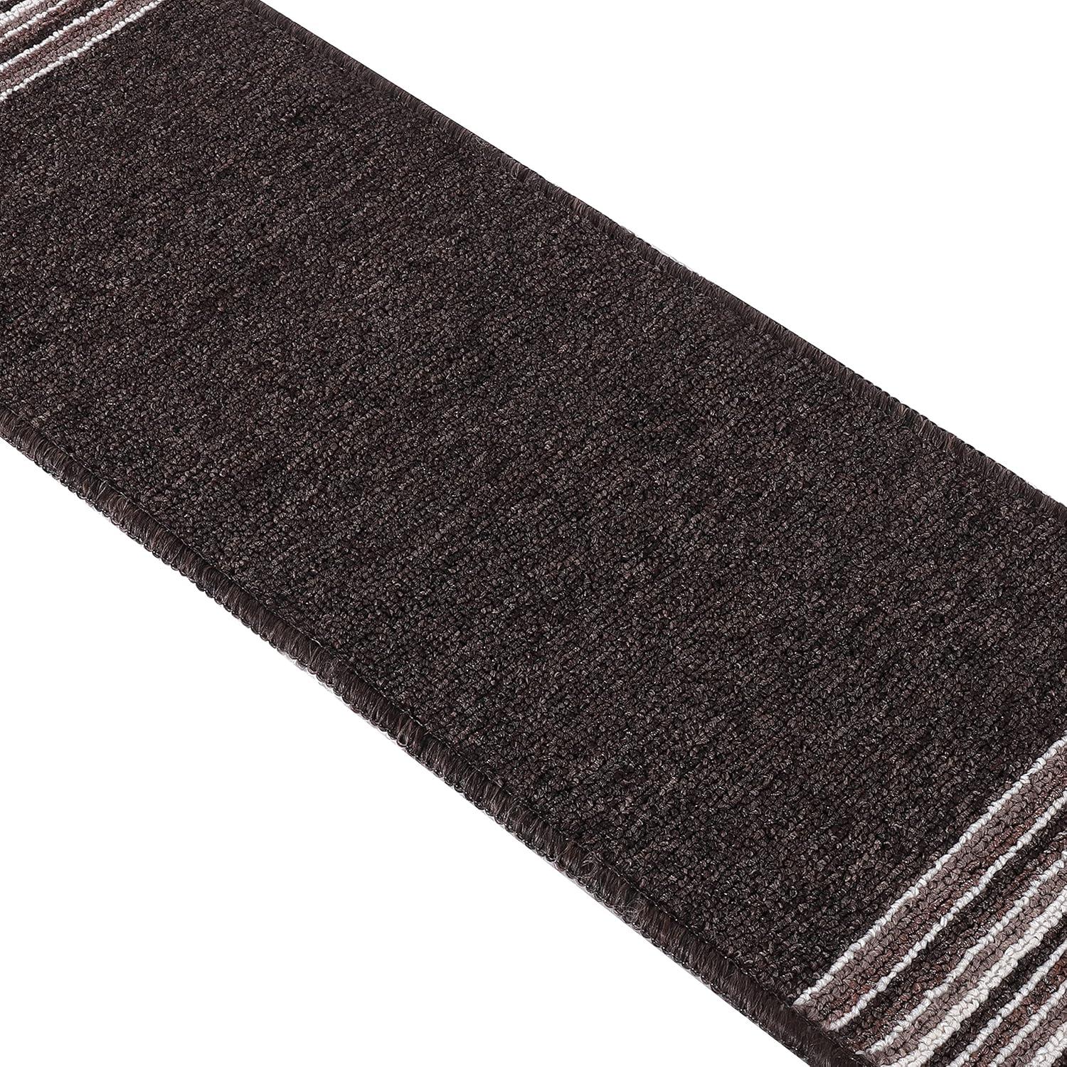 image:imageCAMILSON Stair Treads Runner Mats Non Slip Rug Pads for Indoor Outdoor Carpet Pet Dog Stair Step Covers Set of 13 Line BeigeLine Brown