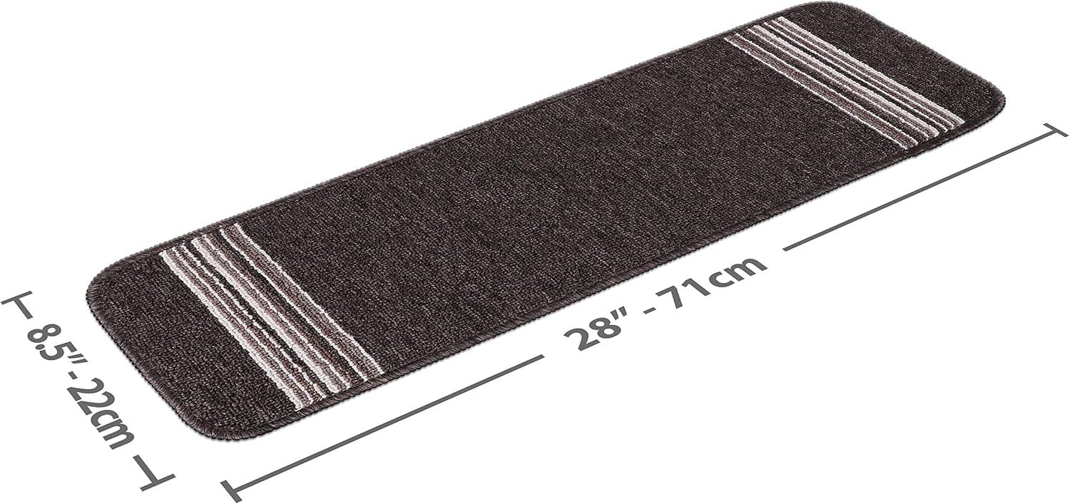 image:imageCAMILSON Stair Treads Runner Mats Non Slip Rug Pads for Indoor Outdoor Carpet Pet Dog Stair Step Covers Set of 13 Line BeigeLine Brown