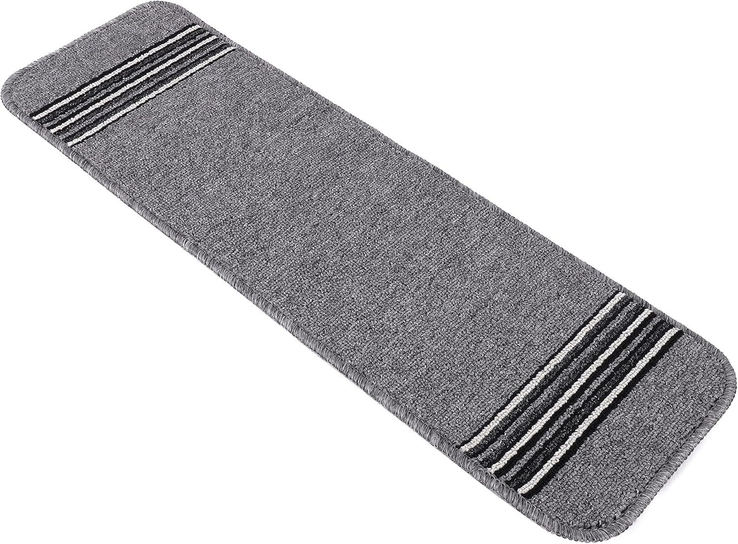 image:imageCAMILSON Stair Treads Runner Mats Non Slip Rug Pads for Indoor Outdoor Carpet Pet Dog Stair Step Covers Set of 13 Line BeigeLine Grey
