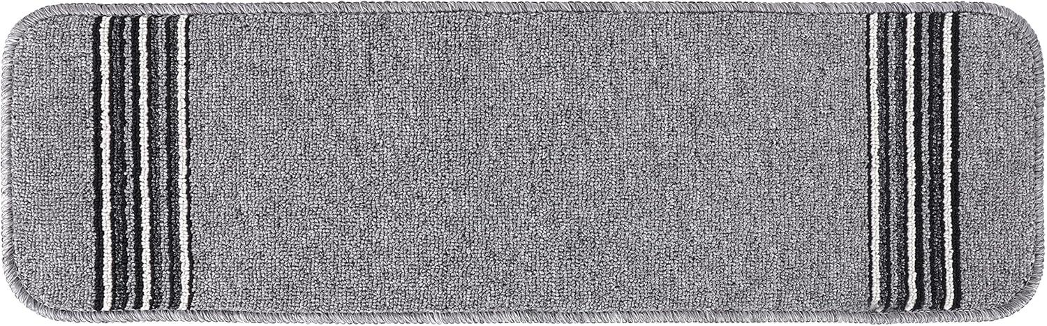 image:imageCAMILSON Stair Treads Runner Mats Non Slip Rug Pads for Indoor Outdoor Carpet Pet Dog Stair Step Covers Set of 13 Line BeigeLine Grey